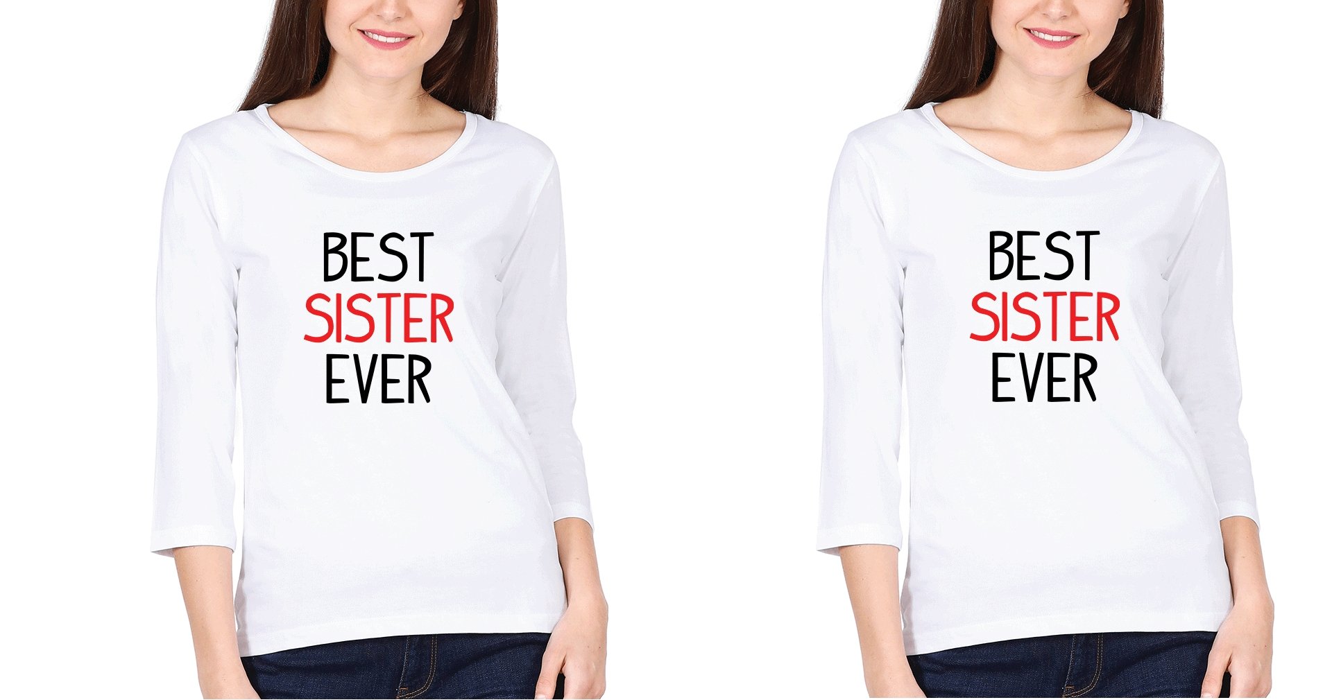 Best Sister Sister Full Sleeves T-Shirts -FunkyTees - Funky Tees Club