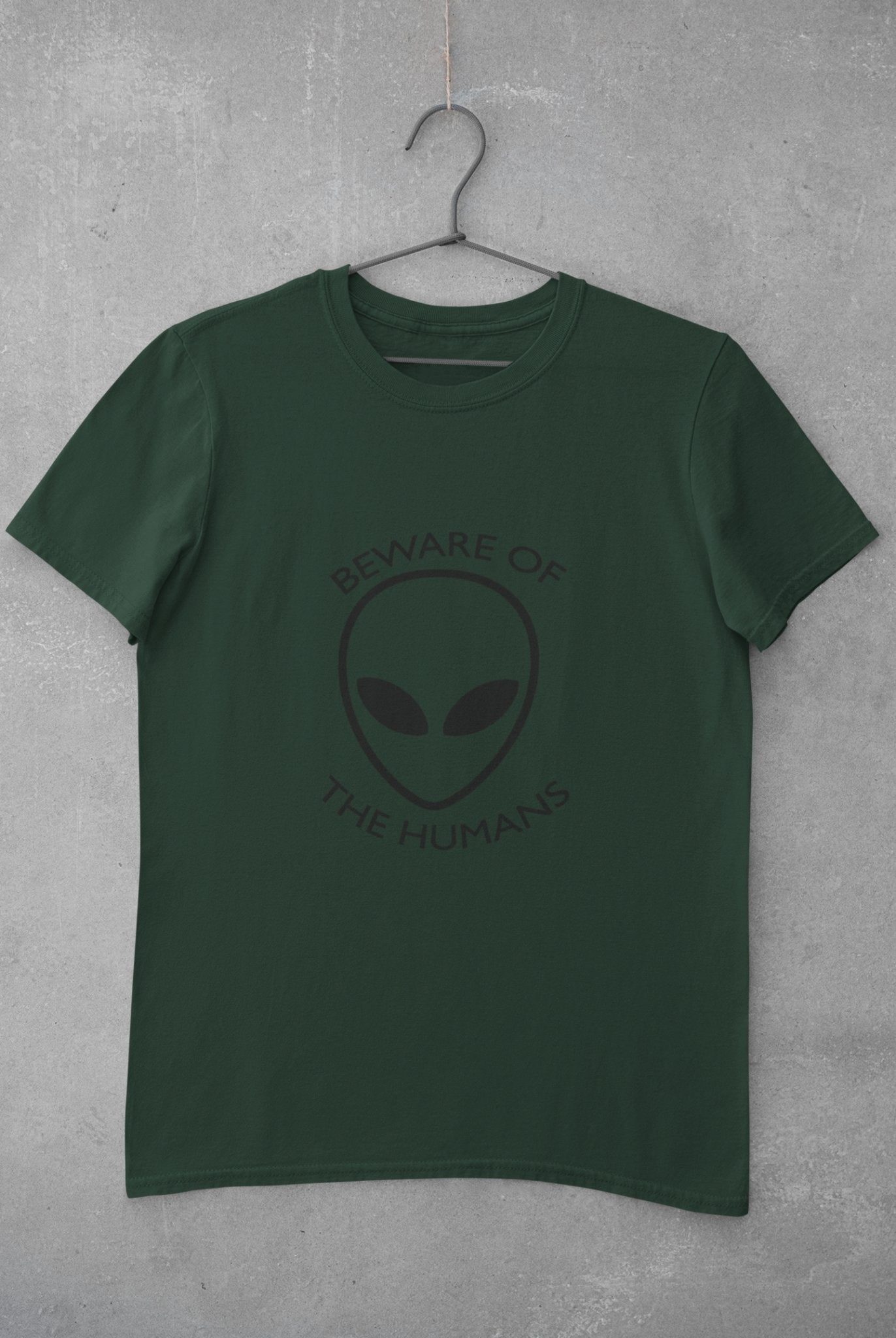 Beware of the Humans Mens Half Sleeves T-shirt- FunkyTeesClub - Funky Tees Club