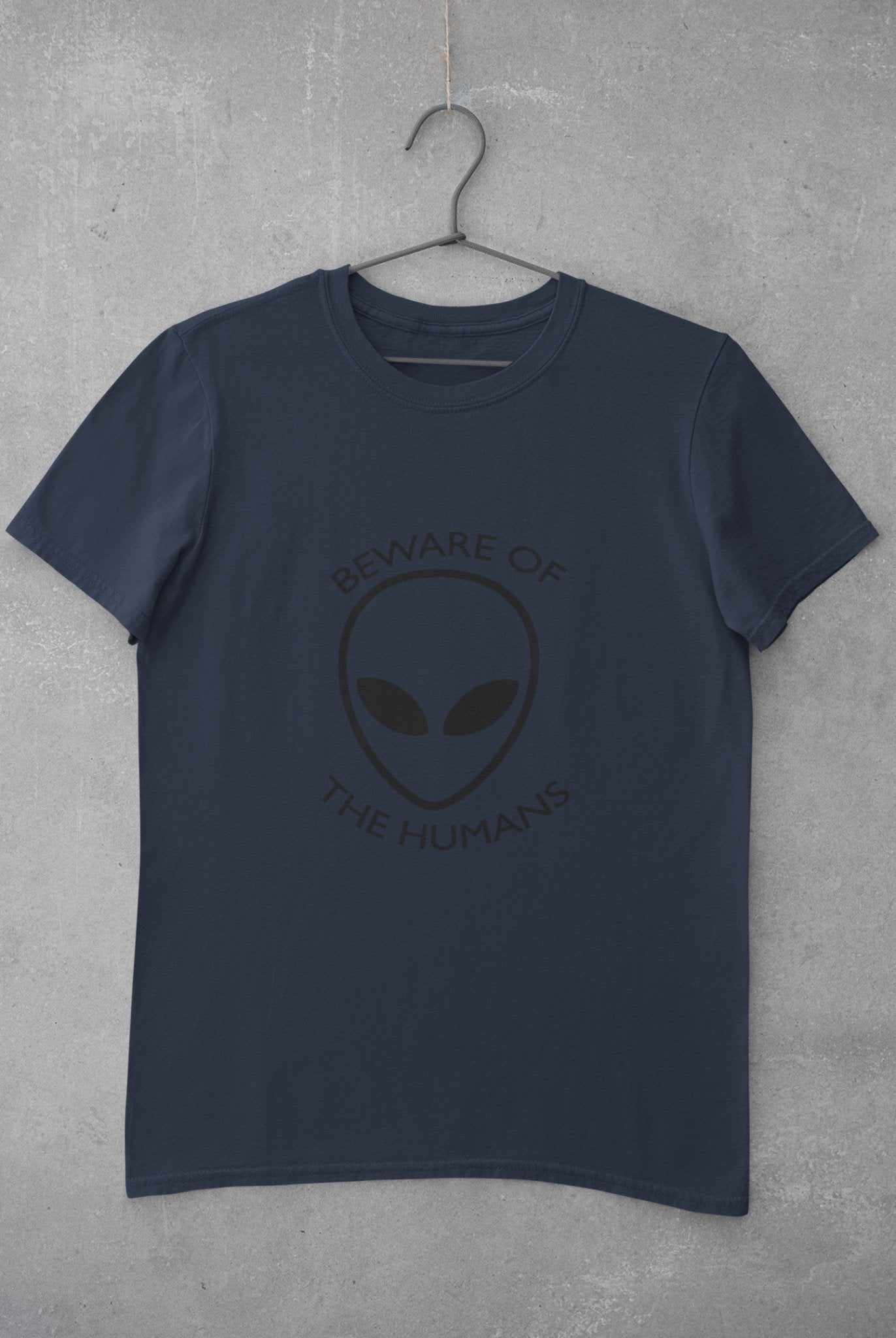 Beware of the Humans Mens Half Sleeves T-shirt- FunkyTeesClub - Funky Tees Club