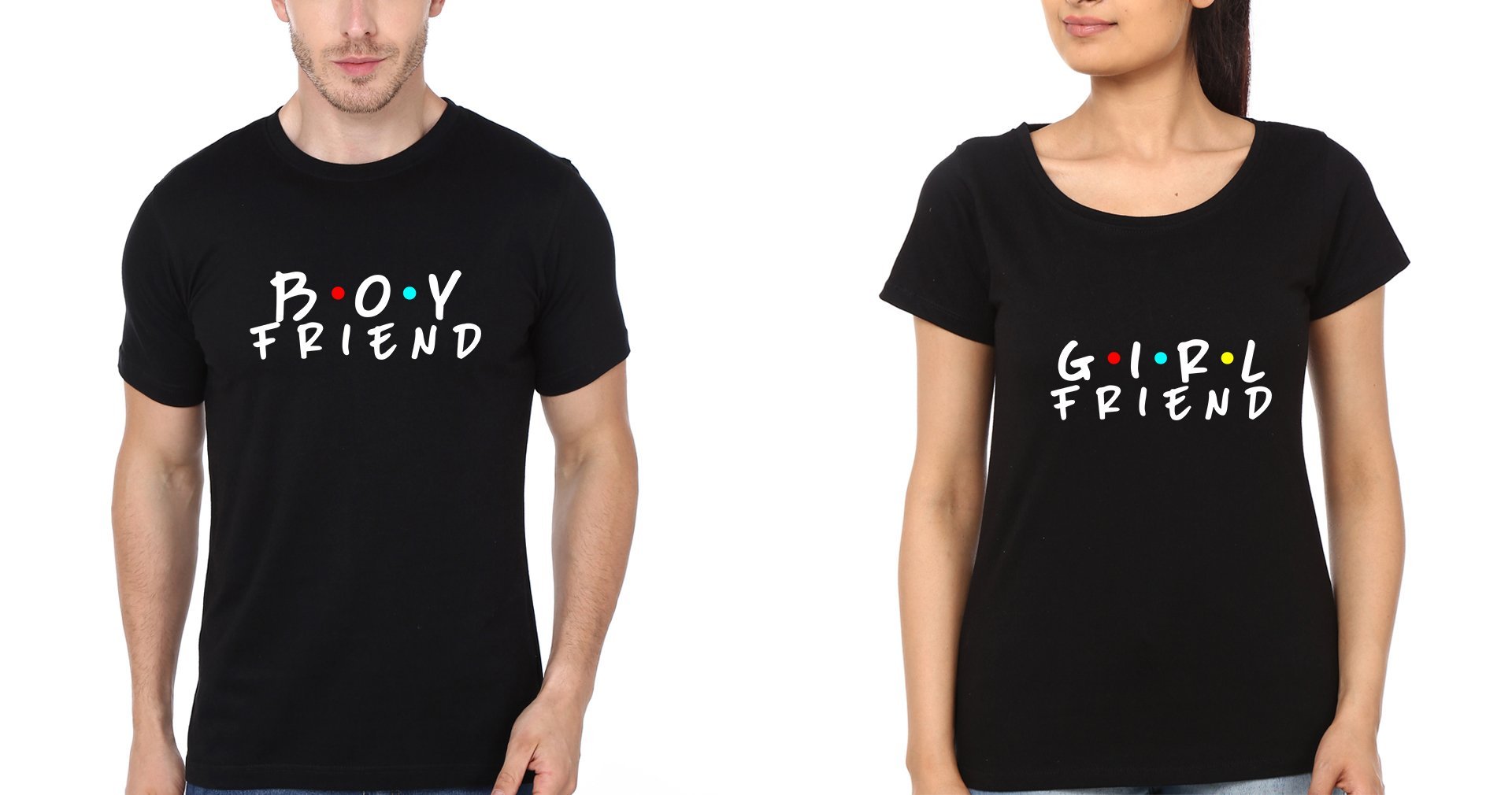 BF GF Couple Half Sleeves T-Shirts -FunkyTees - Funky Tees Club