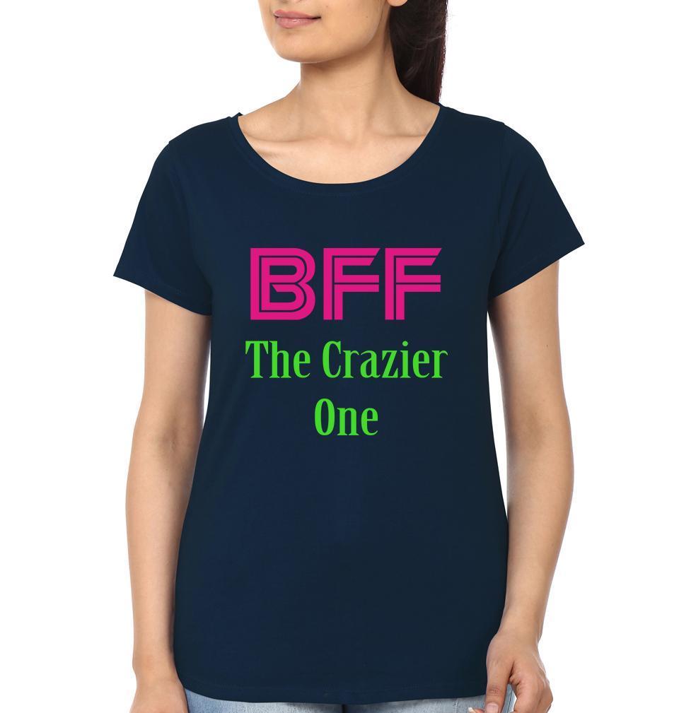 Bff Crazy One BFF Half Sleeves T-Shirts-FunkyTees - Funky Tees Club
