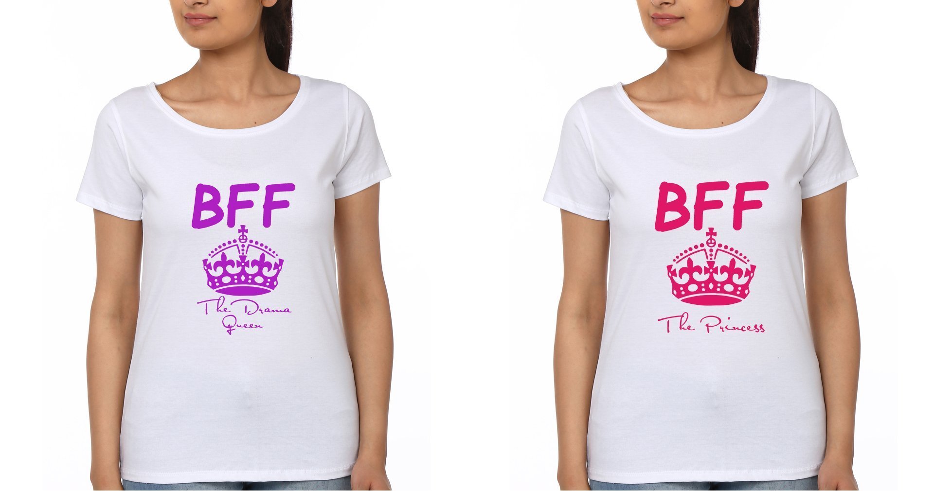 BFF Half Sleeves T-Shirts-FunkyTees - Funky Tees Club