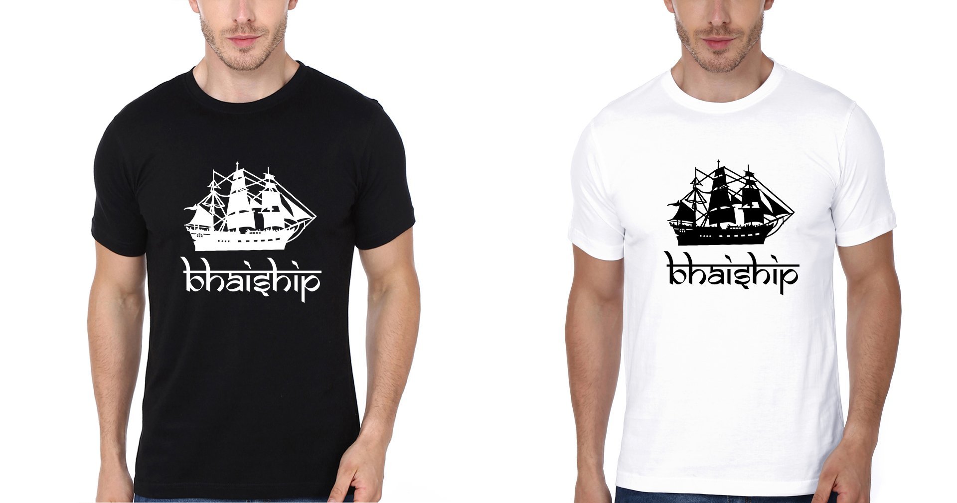 Bhaiship BFF Half Sleeves T-Shirts-FunkyTees - Funky Tees Club
