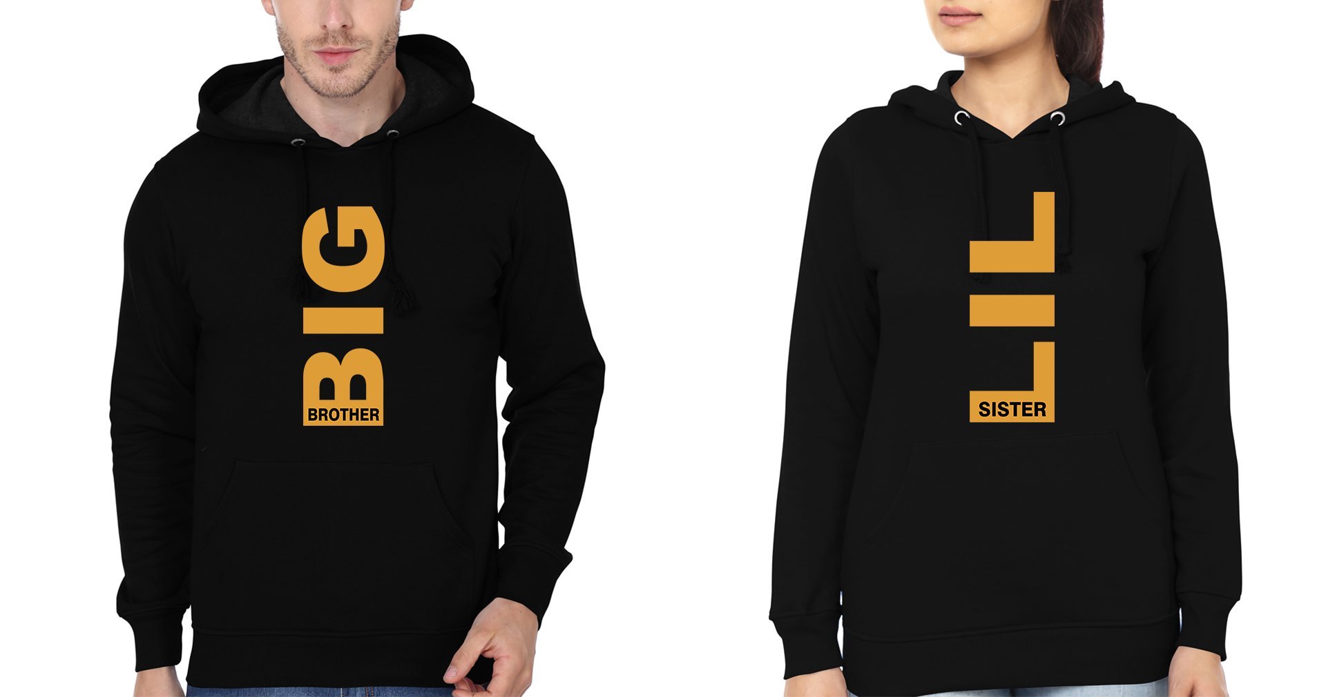 Big Brother Lil Sister Brother-Sister Hoodies-FunkyTees - Funky Tees Club