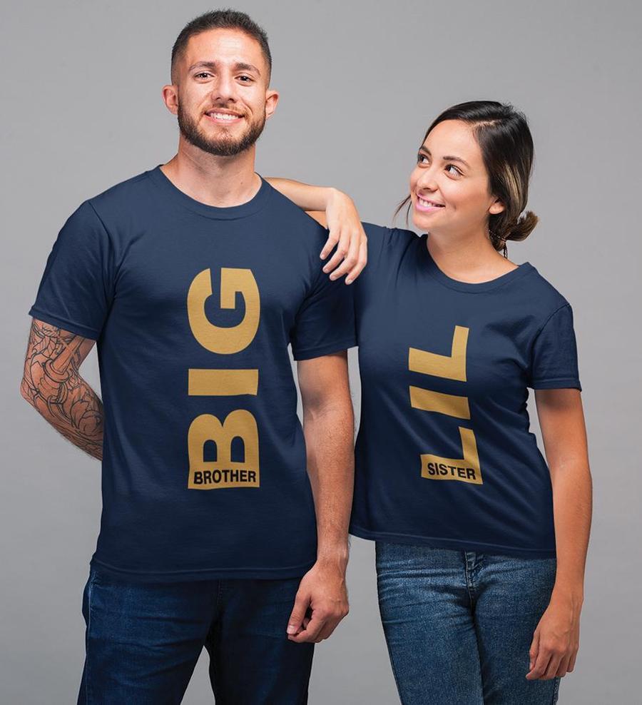 Big Brother Little Sister Brother-Sister Half Sleeves T-Shirts -FunkyTees - Funky Tees Club