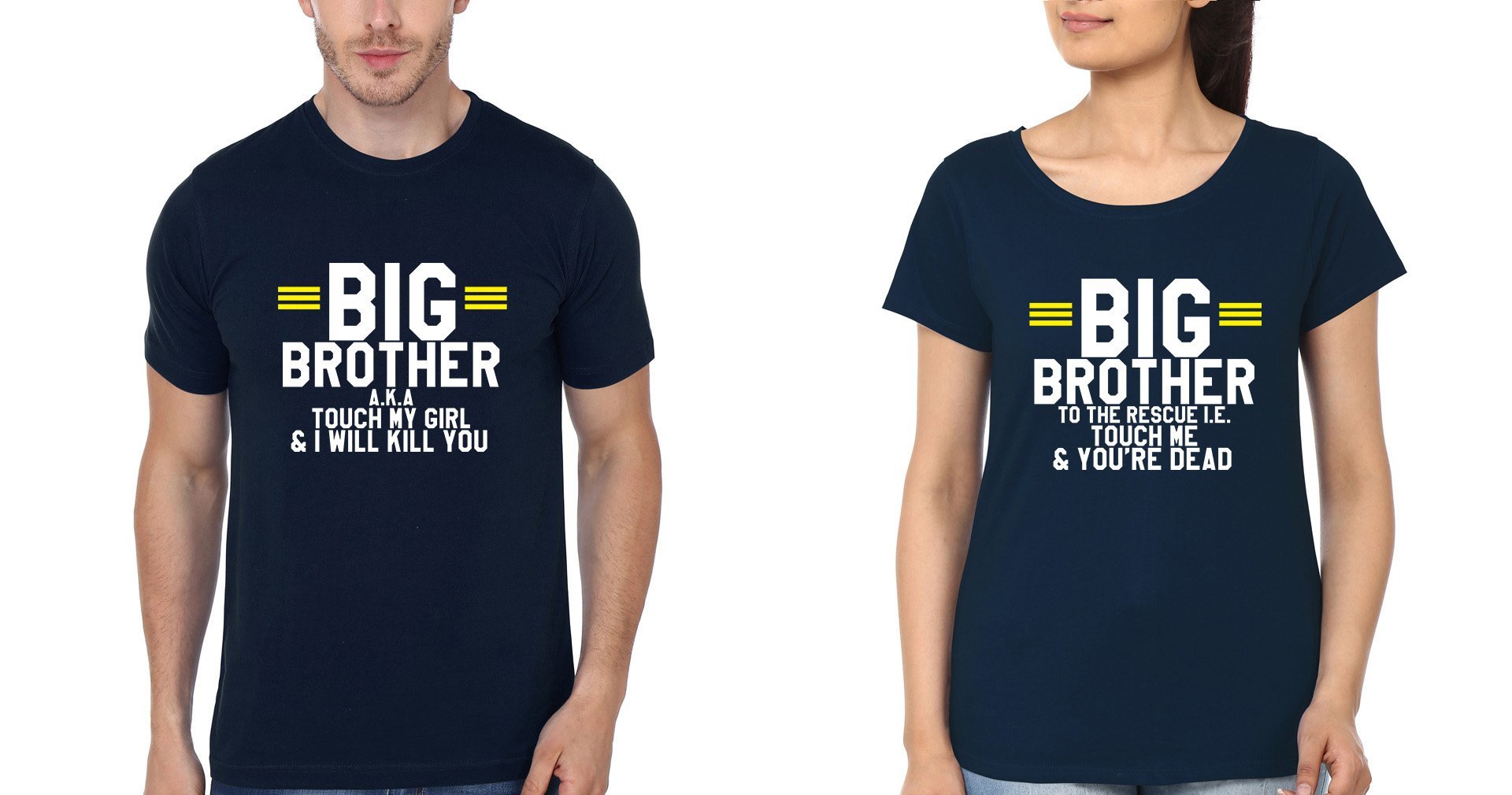 BIG Brother-Sister Half Sleeves T-Shirts -FunkyTees - Funky Tees Club