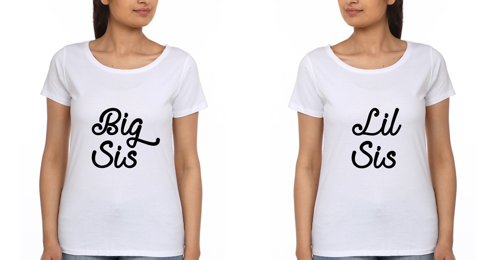 Big Lil Sis Sister Sister Half Sleeves T-Shirts -FunkyTees - Funky Tees Club