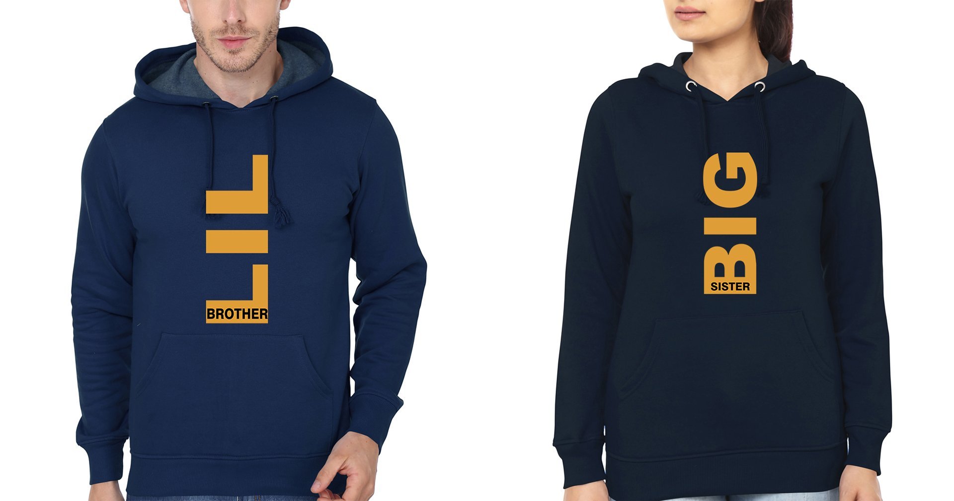 Big Sister Lil Brother-Sister Hoodies-FunkyTees - Funky Tees Club