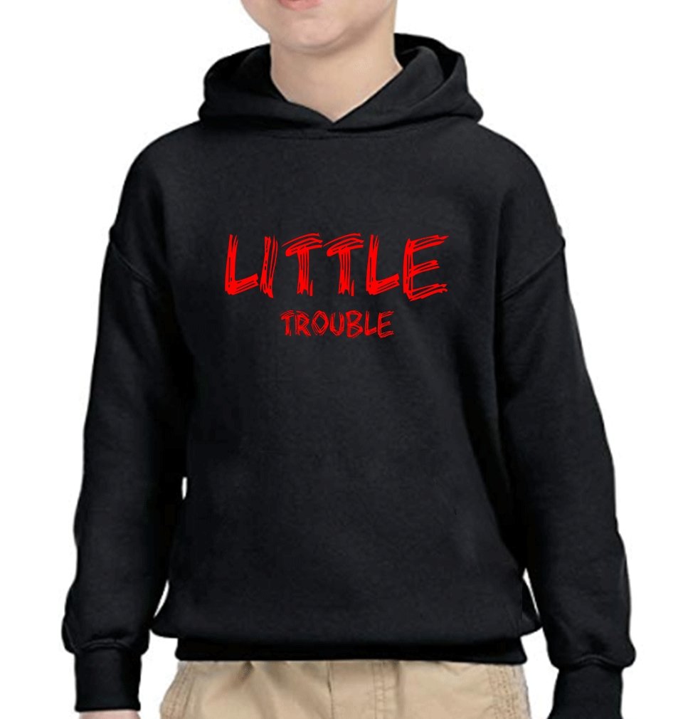 Big Trouble Lil Trouble Father and Son Matching Hoodies- FunkyTeesClub - Funky Tees Club