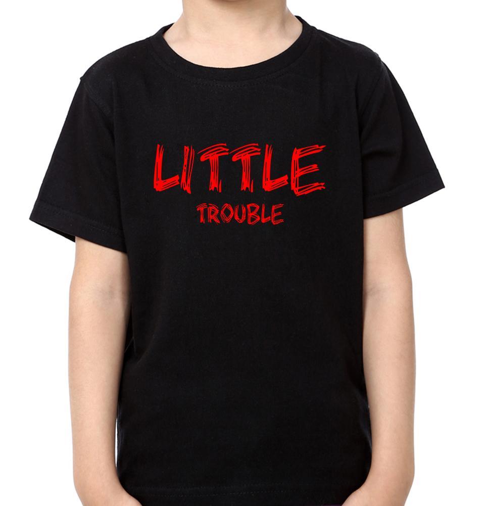 Big Trouble Lil Trouble Father and Son Matching T-Shirt- FunkyTeesClub - Funky Tees Club