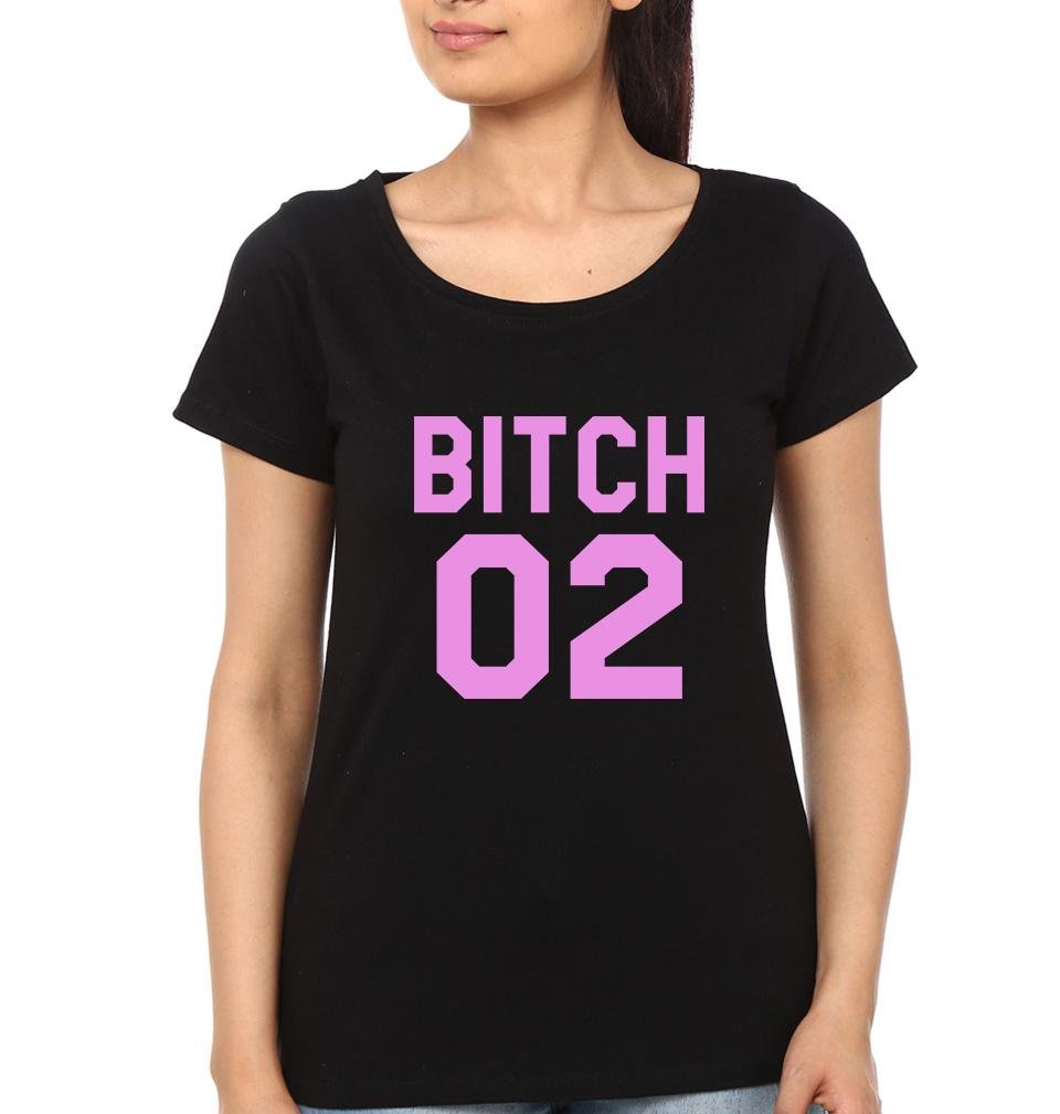 Bitch BFF Half Sleeves T-Shirts-FunkyTees - Funky Tees Club