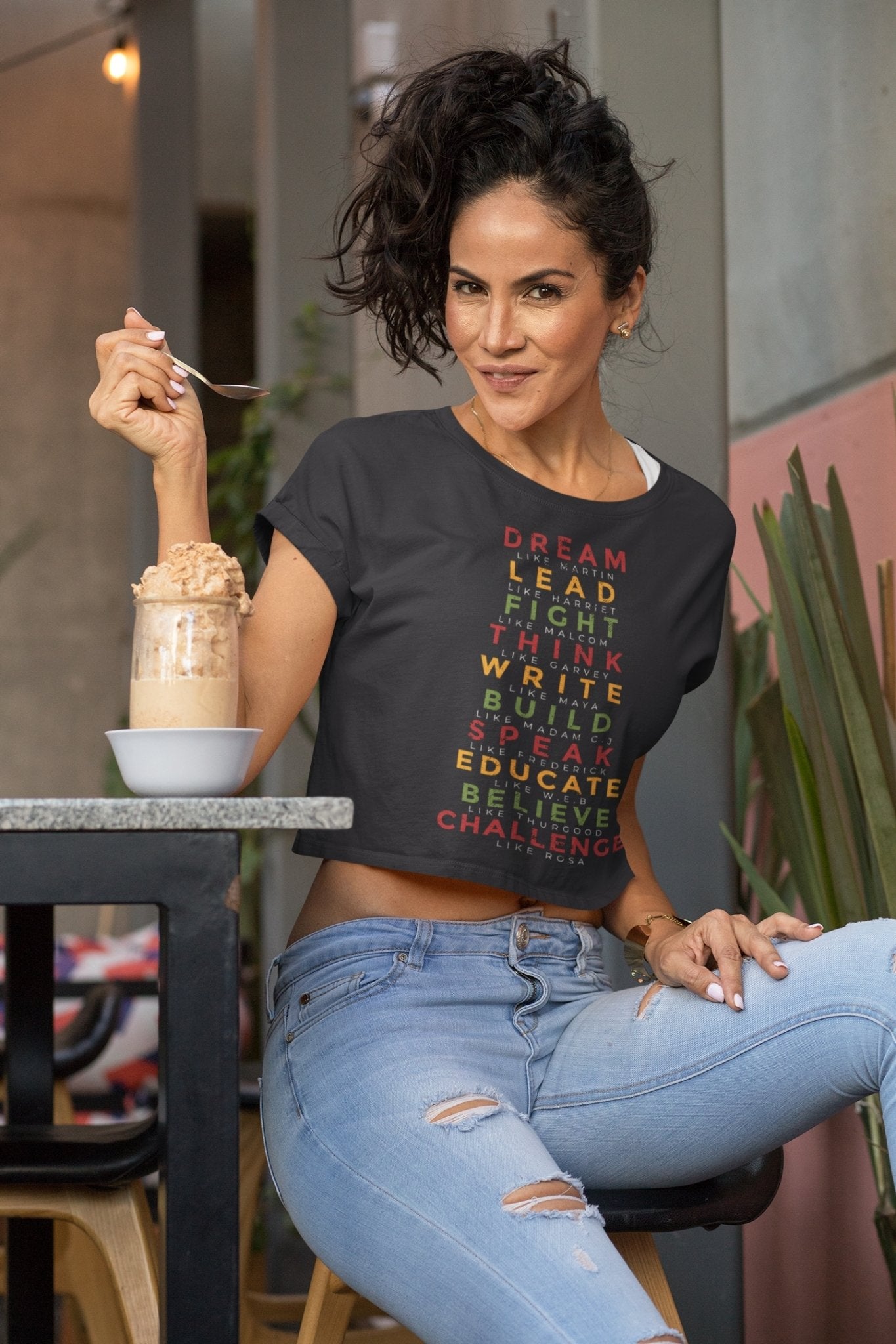 Black History Month Women Crop Top- FunkyTeesClub - Funky Tees Club