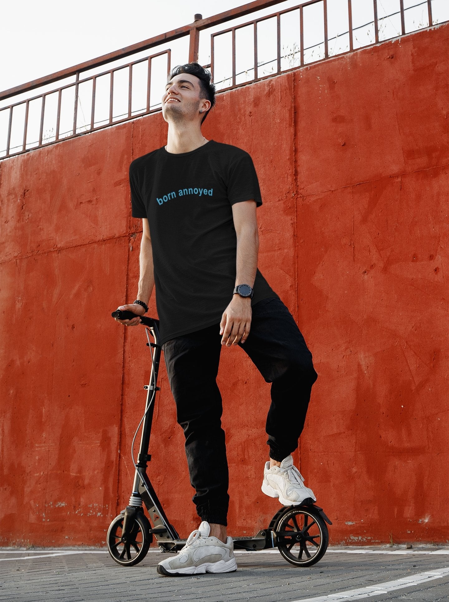 Born Annoyed Minimal Mens Half Sleeves T-shirt- FunkyTeesClub - Funky Tees Club