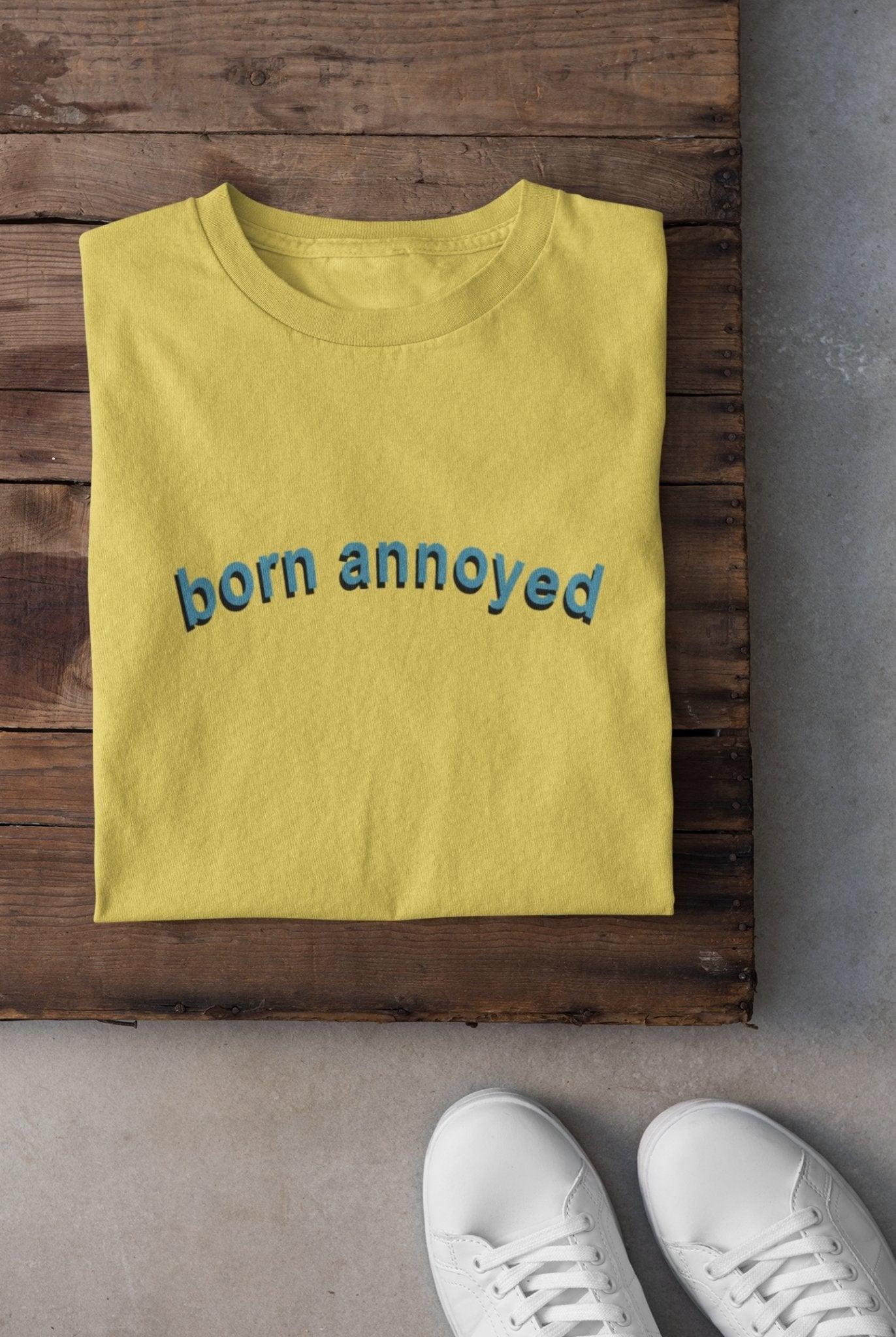 Born Annoyed Minimal Mens Half Sleeves T-shirt- FunkyTeesClub - Funky Tees Club