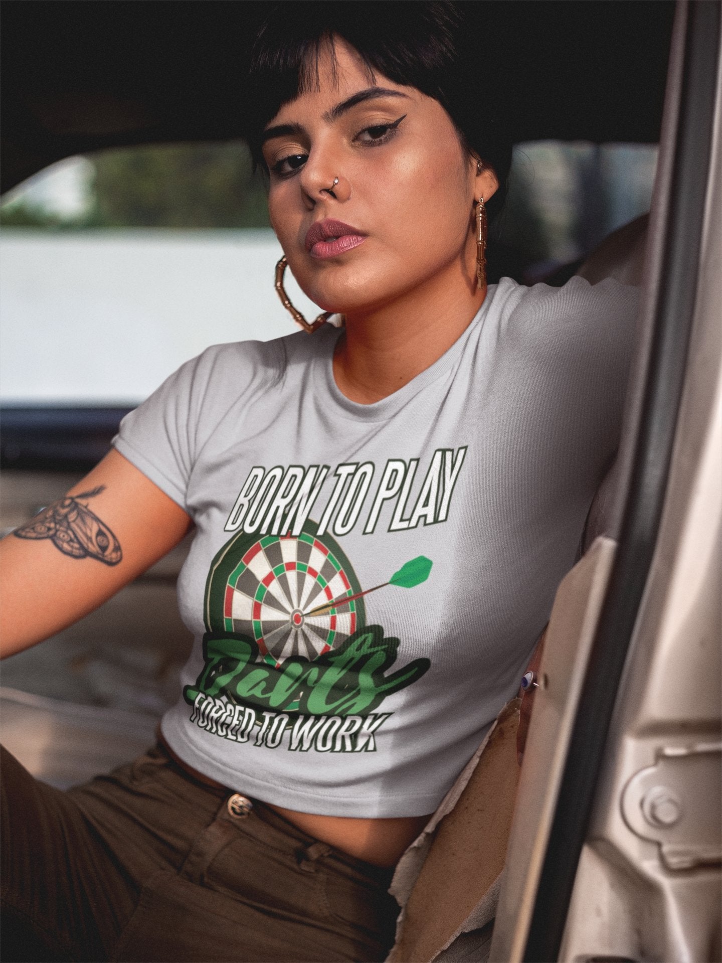 Born To Darts Women Crop Top- FunkyTeesClub - Funky Tees Club