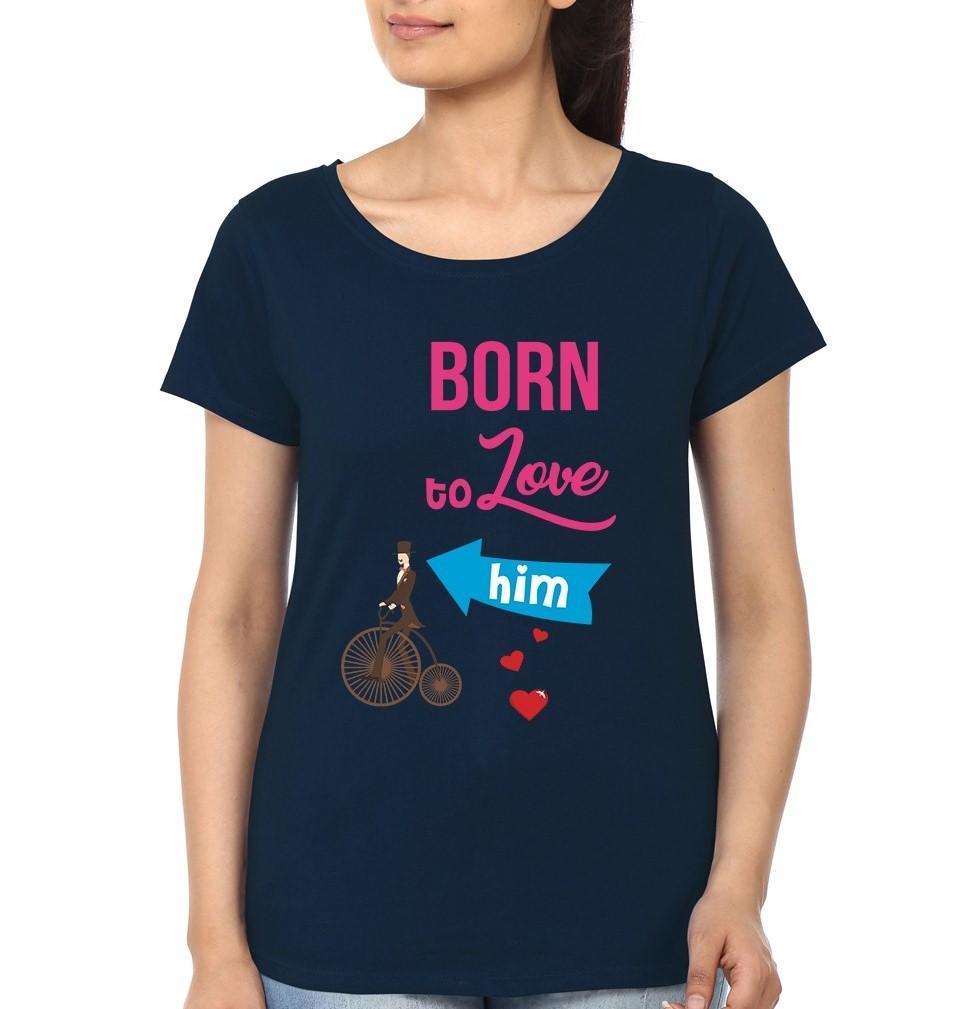 Born To Love Her Couple Half Sleeves T-Shirts -FunkyTees - Funky Tees Club