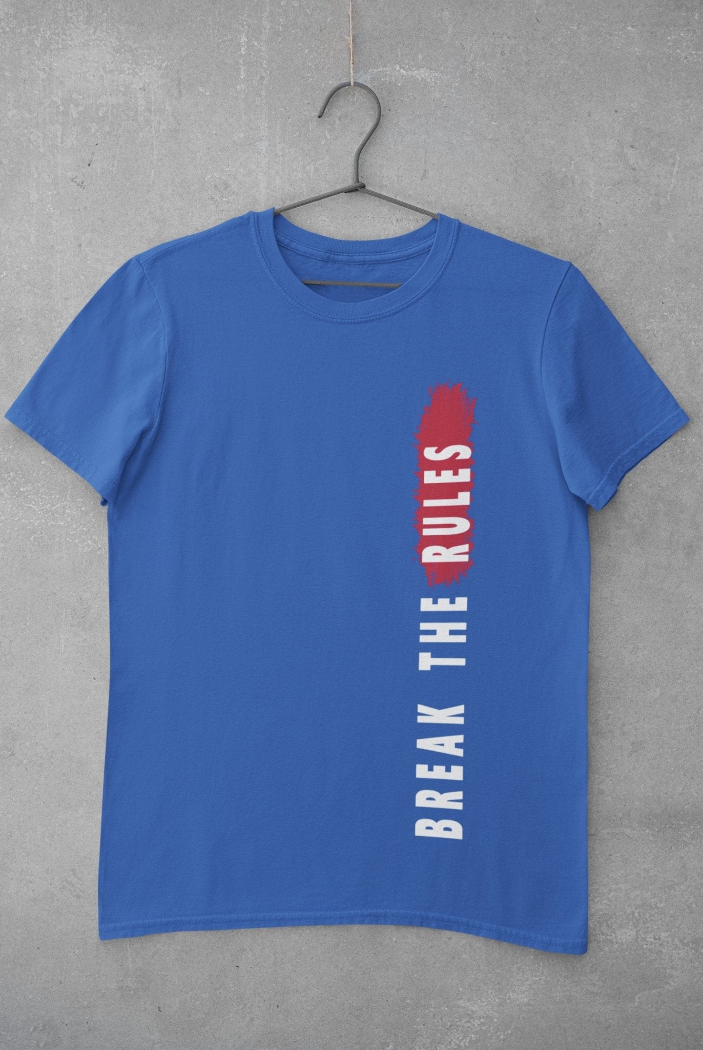 Break The Rules Mens Half Sleeves T-shirt- FunkyTeesClub - Funky Tees Club
