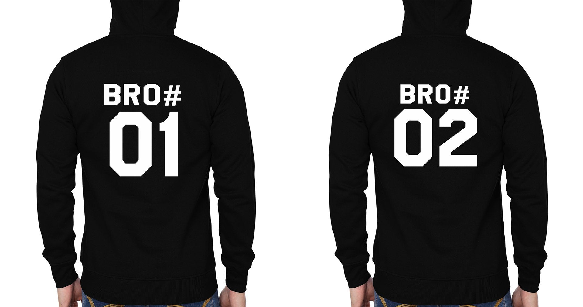 Bro#01 Bro#02 BFF Hoodies-FunkyTees - Funky Tees Club