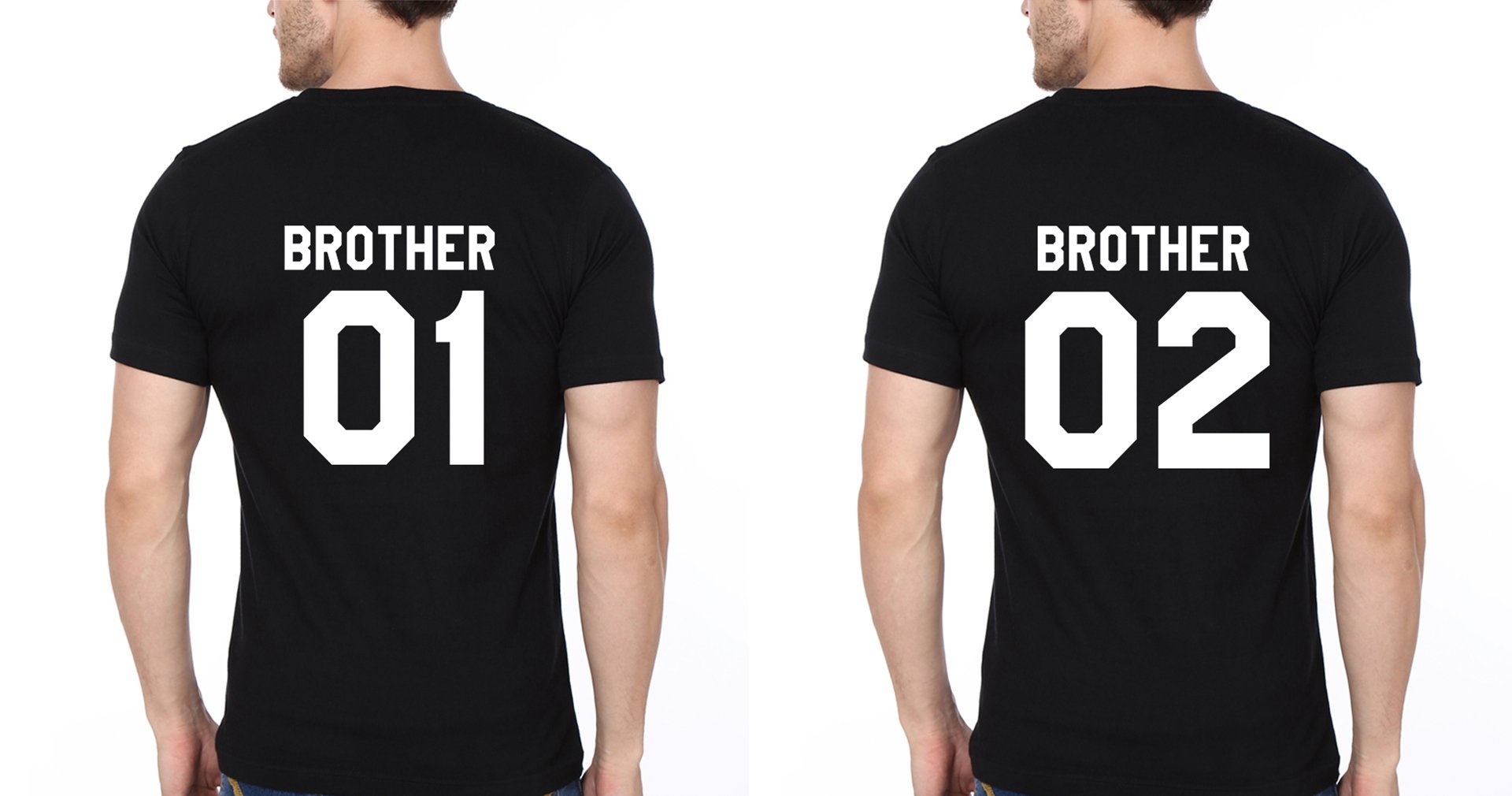 Brother 01 02 Brother-Brother Half Sleeves T-Shirts -FunkyTees - Funky Tees Club