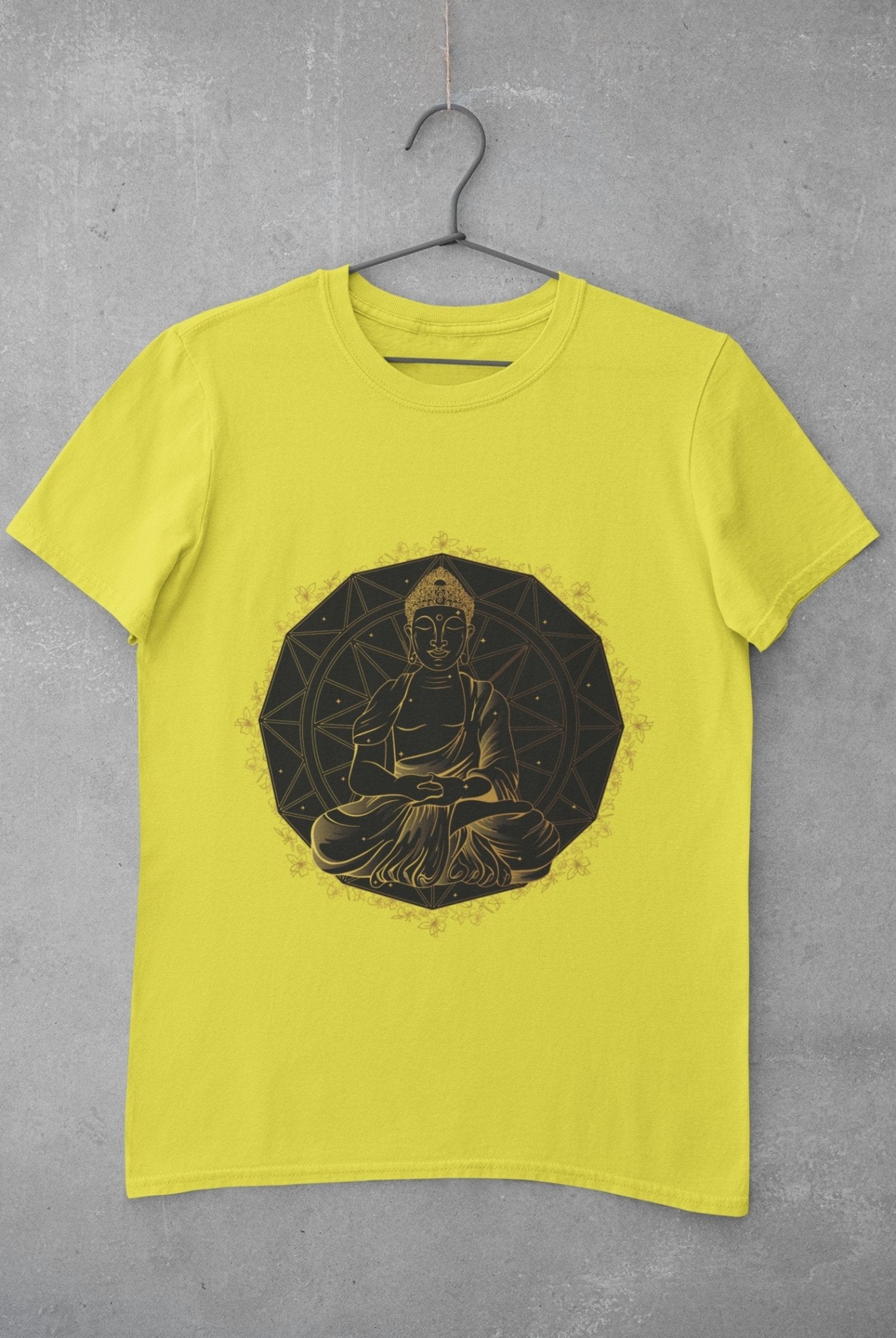 Buddha Gold Women Half Sleeves T-shirt- FunkyTeesClub - Funky Tees Club