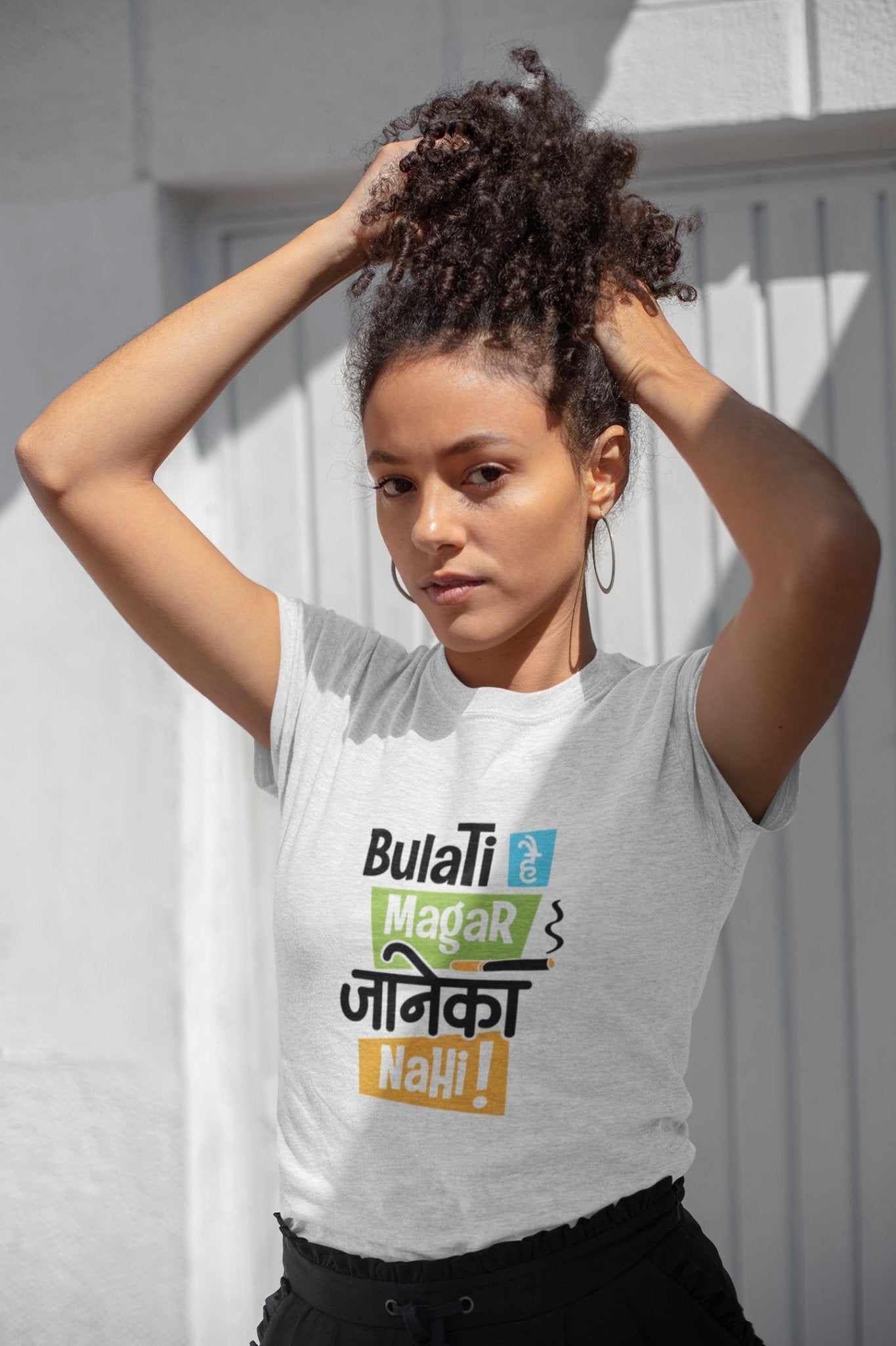 Bulati Hai Magar Janeka Nhi Women Half Sleeves T-shirt- FunkyTeesClub - Funky Tees Club