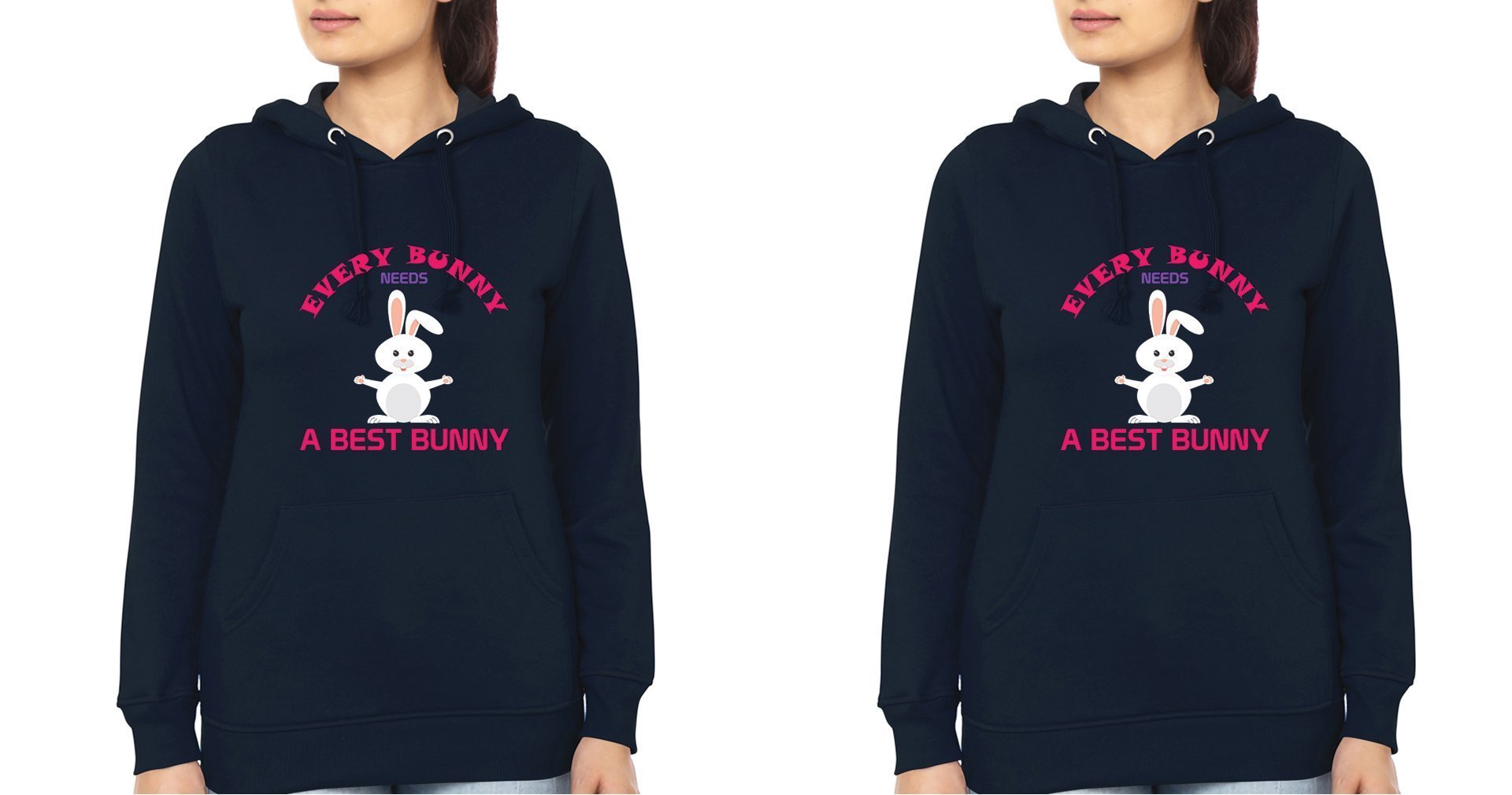 Bunny Sister Sister Hoodies-FunkyTees - Funky Tees Club