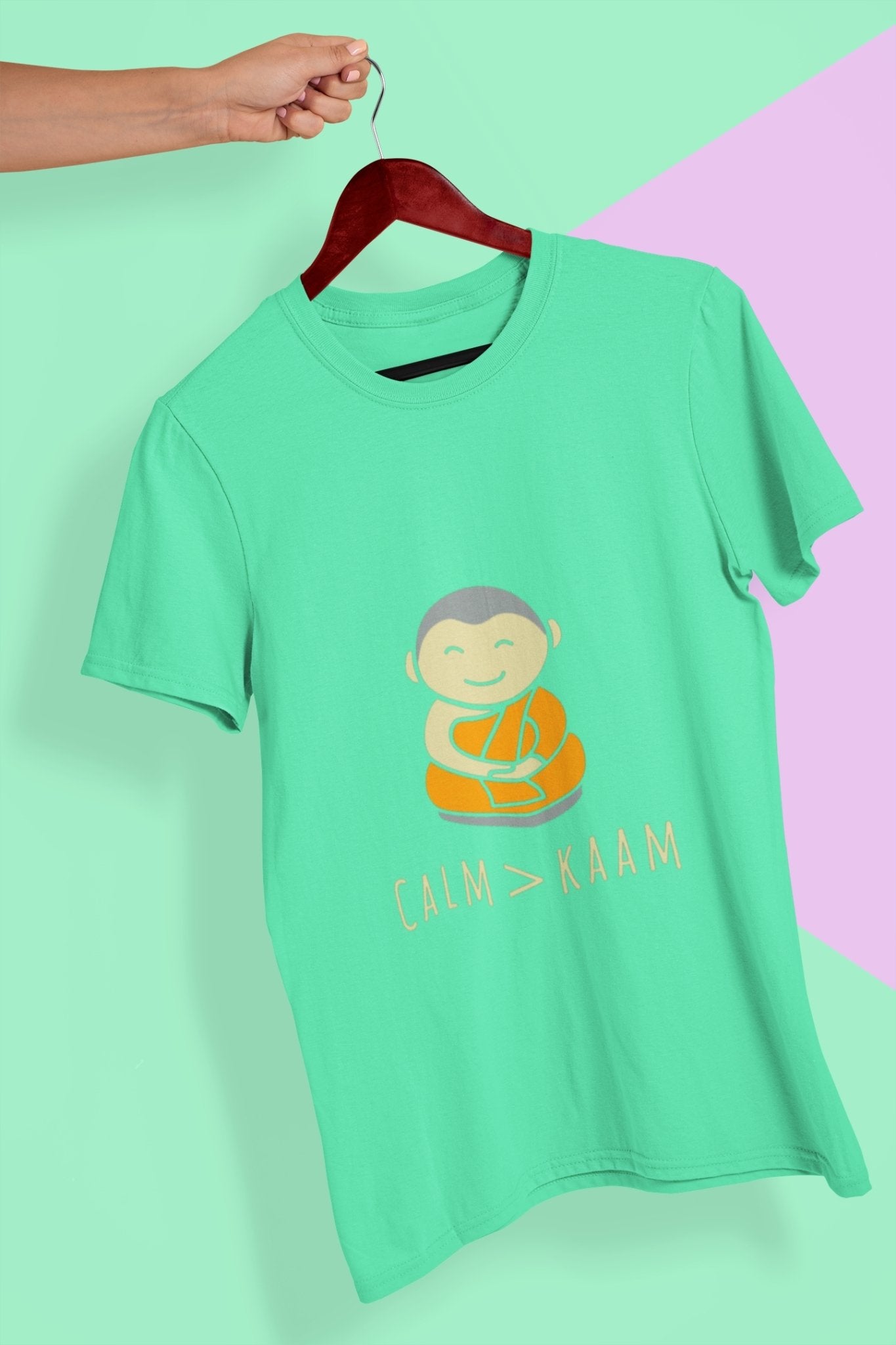 Calm or Kaam Mens Half Sleeves T-shirt- FunkyTeesClub - Funky Tees Club