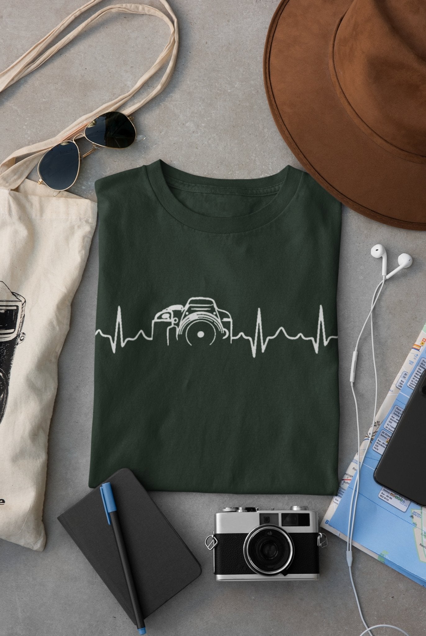 Camera Heartbeat for a Photographer Mens Half Sleeves T-shirt- FunkyTeesClub - Funky Tees Club