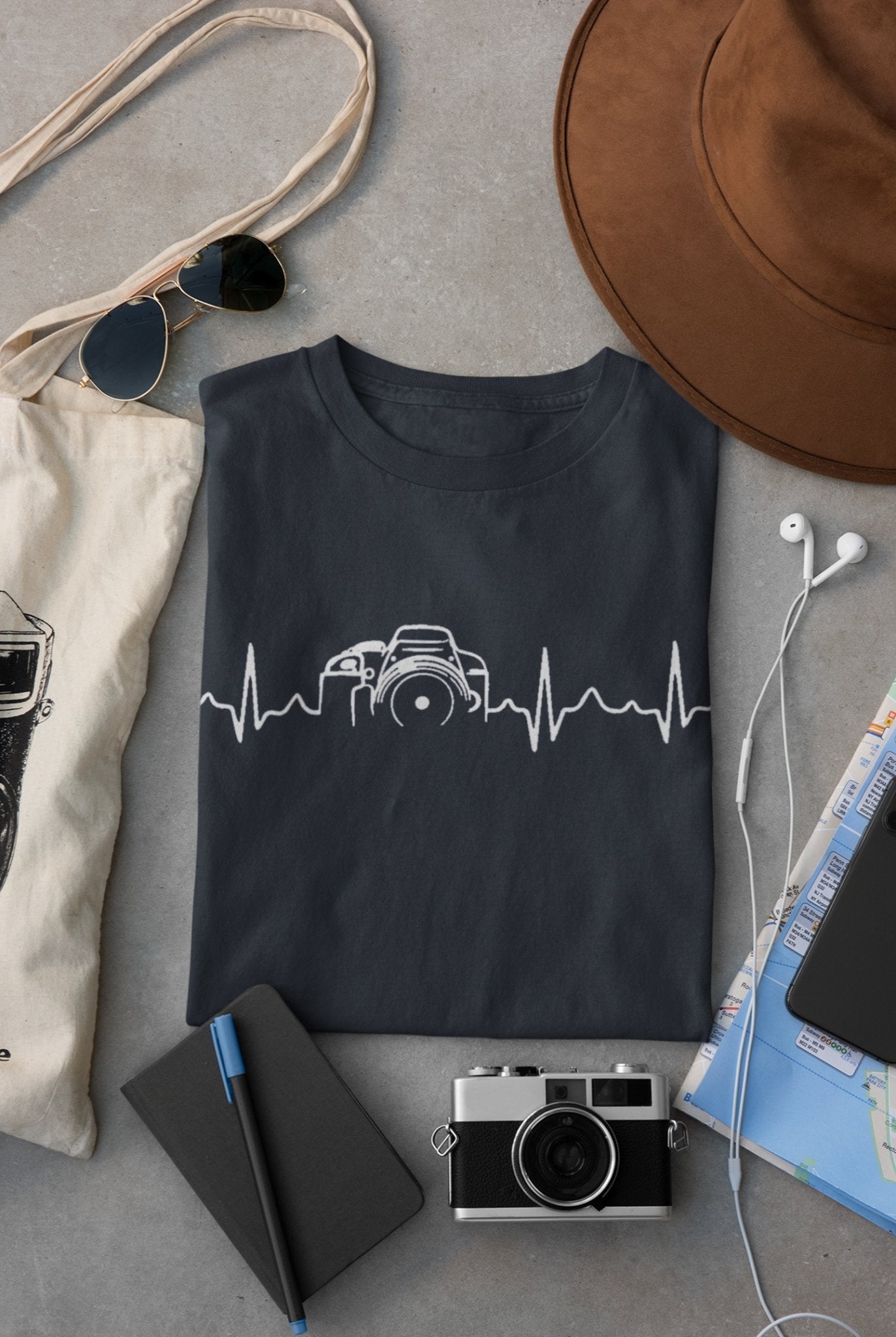 Camera Heartbeat for Photographer Women Half Sleeves T-shirt- FunkyTeesClub - Funky Tees Club
