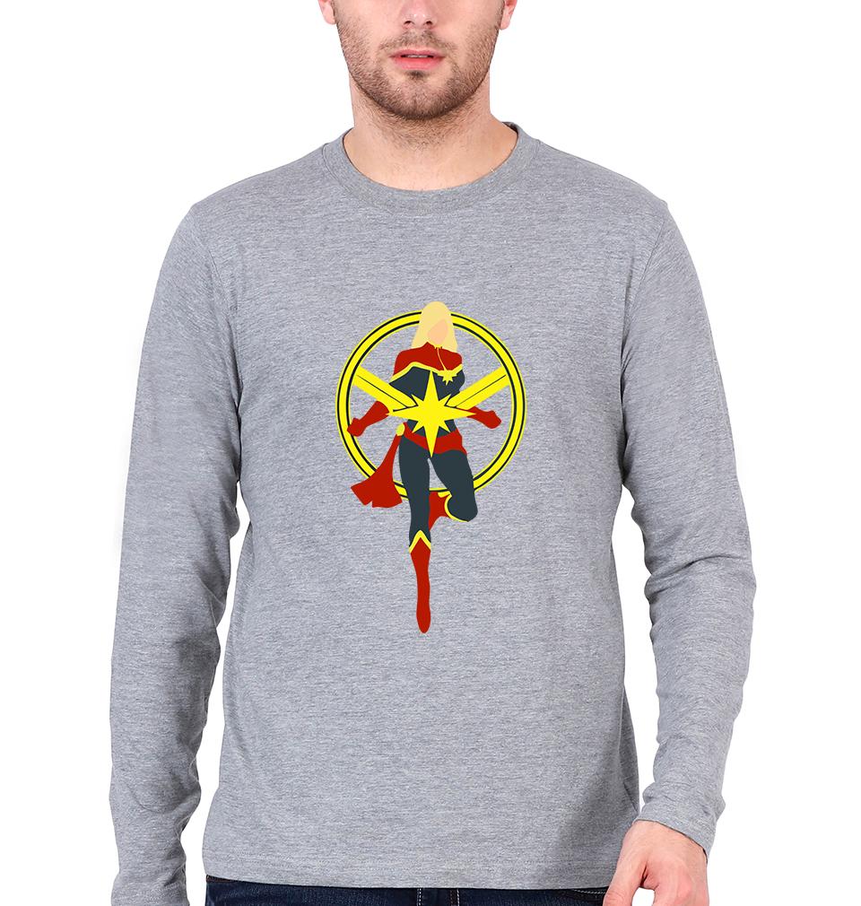 Captain Marvel Full Sleeves T-Shirt For Men-FunkyTeesClub - FunkyTeesClub