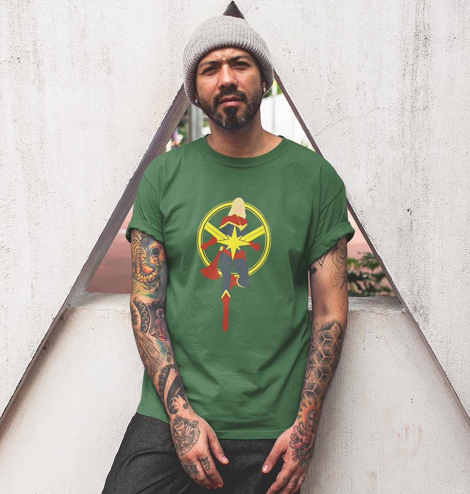 Captain Marvel Half Sleeves T-Shirt For Men-FunkyTeesClub - FunkyTeesClub