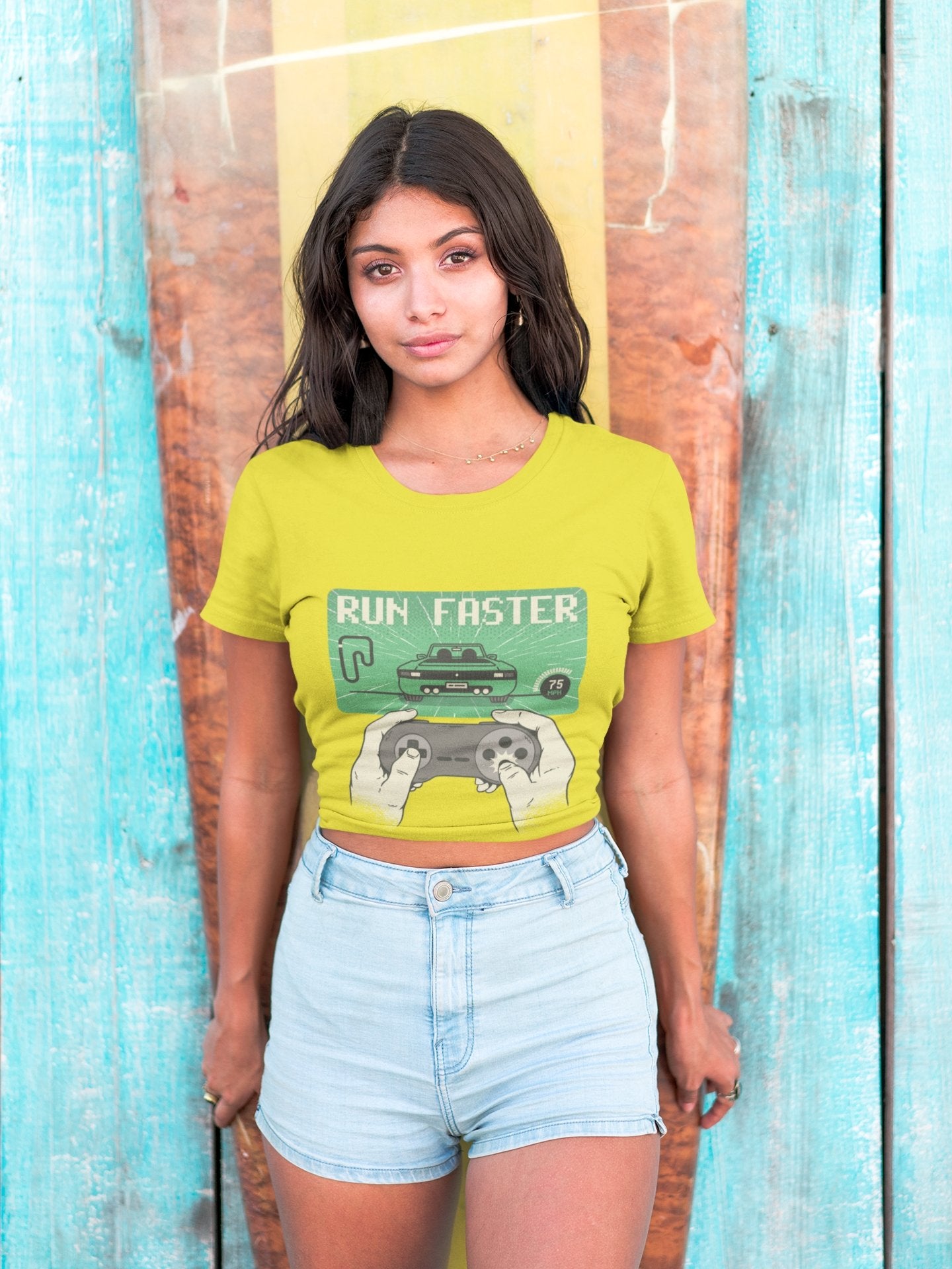 Car gaming Women Crop Top- FunkyTeesClub - Funky Tees Club