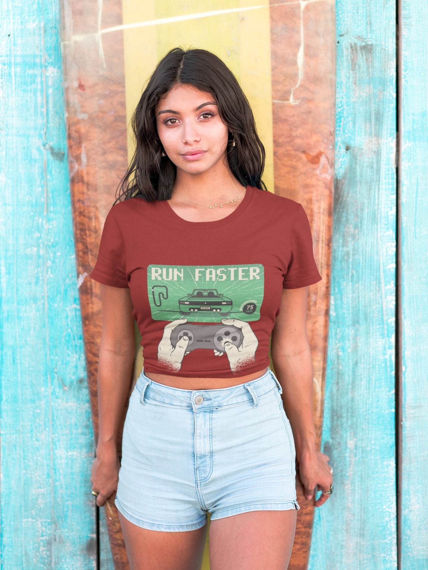 Car gaming Women Crop Top- FunkyTeesClub - Funky Tees Club