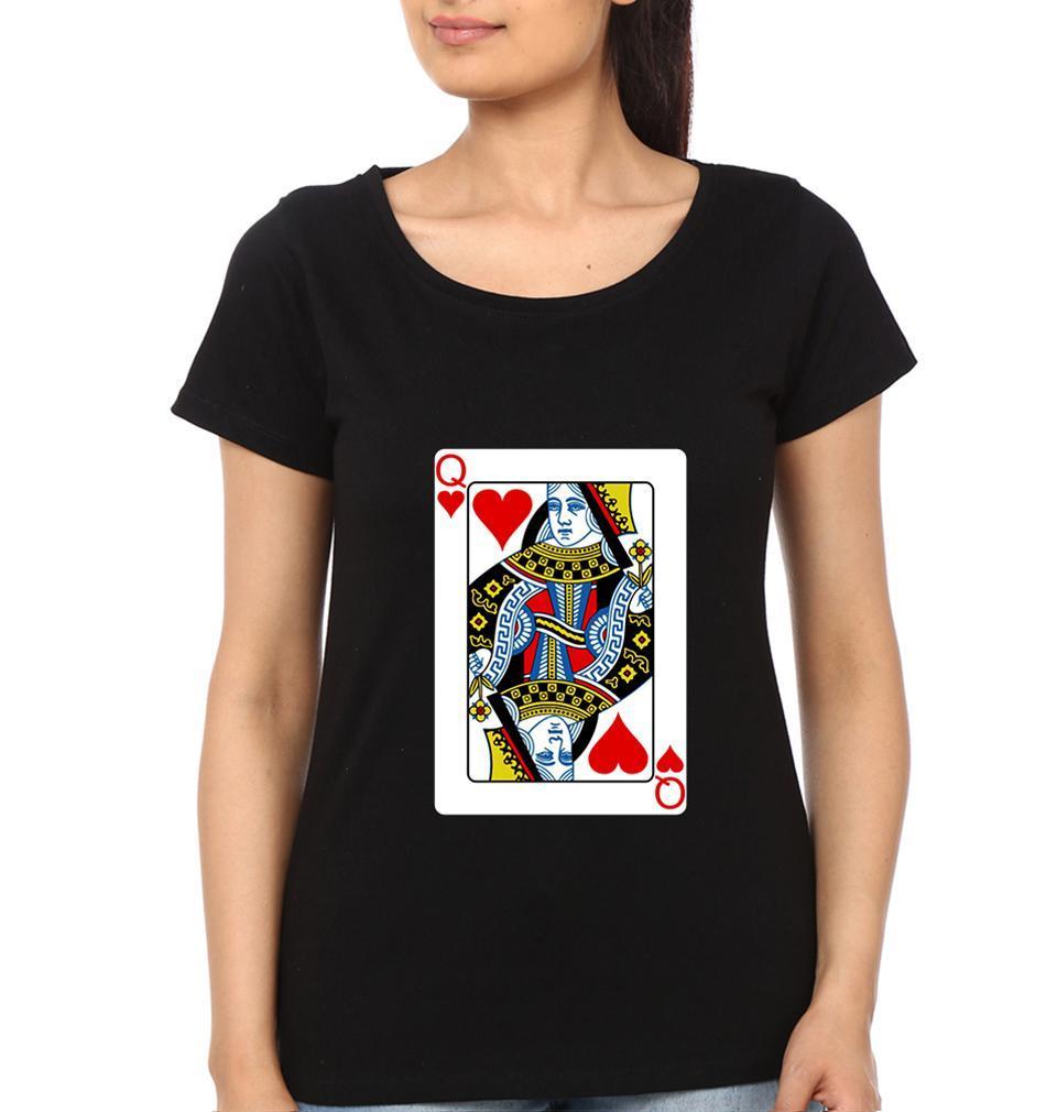 Card King Queen Couple Half Sleeves T-Shirts -FunkyTees - Funky Tees Club