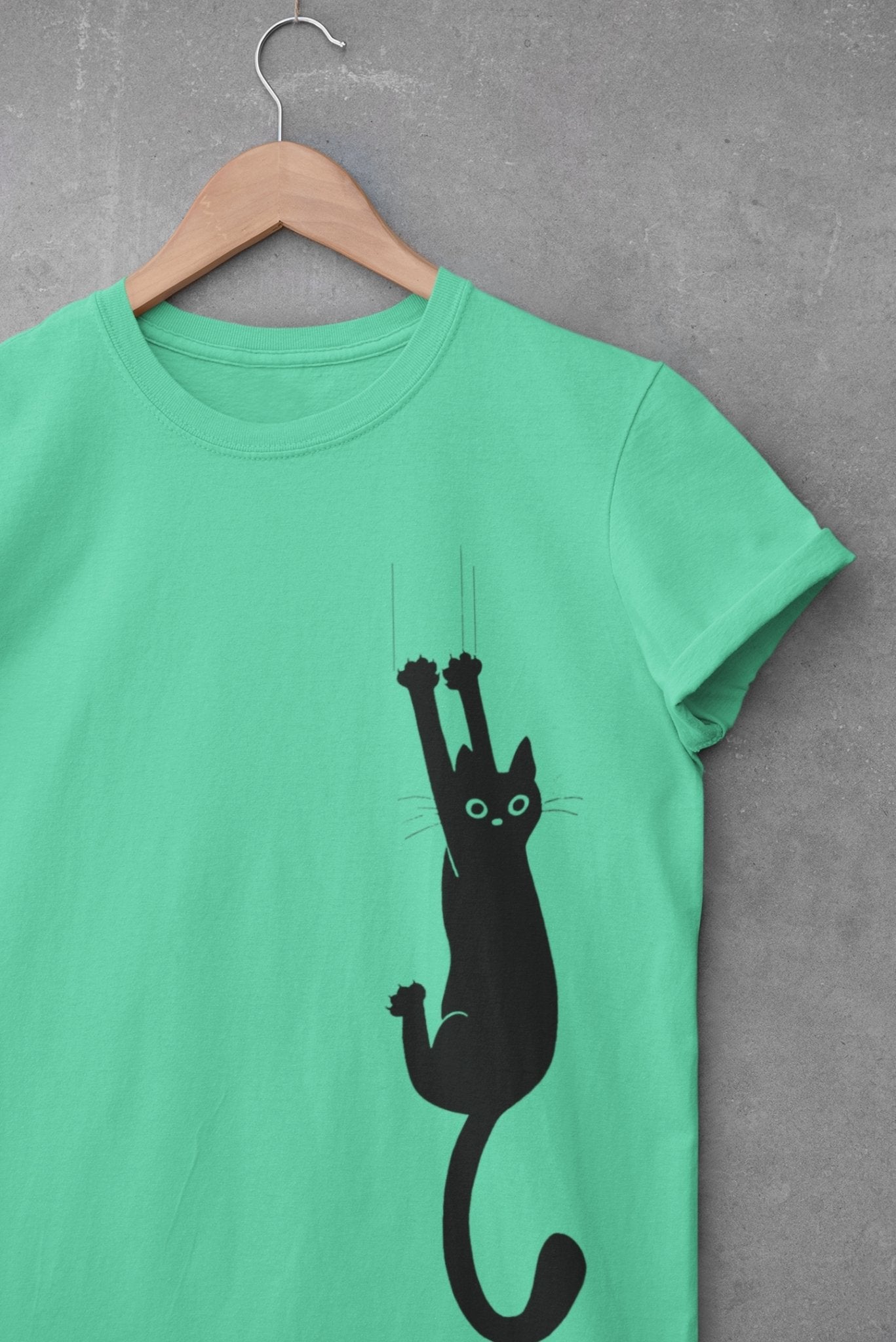 Cat Scratching Mens Half Sleeves T-shirt- FunkyTeesClub - Funky Tees Club