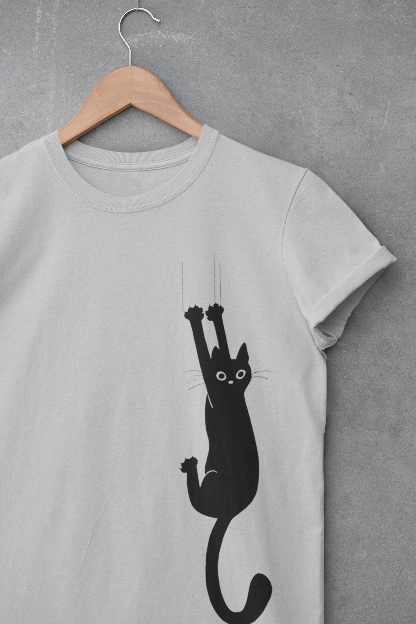 Cat Scratching Mens Half Sleeves T-shirt- FunkyTeesClub - Funky Tees Club