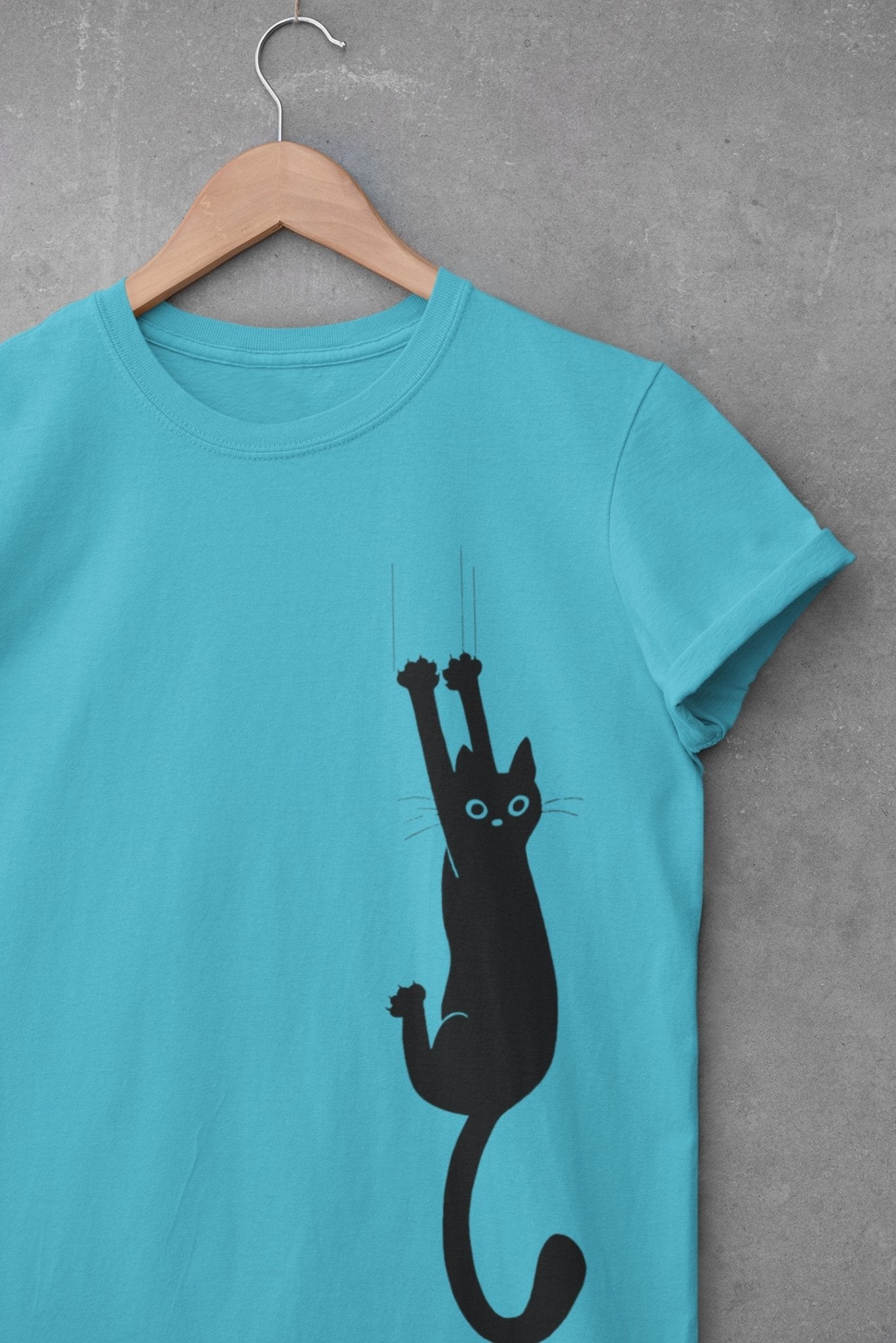 Cat Scratching Mens Half Sleeves T-shirt- FunkyTeesClub - Funky Tees Club