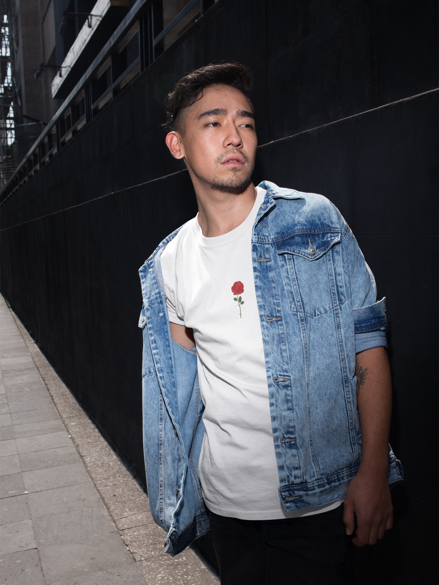 Rose Mens Half Sleeves T-shirt- FunkyTeesClub