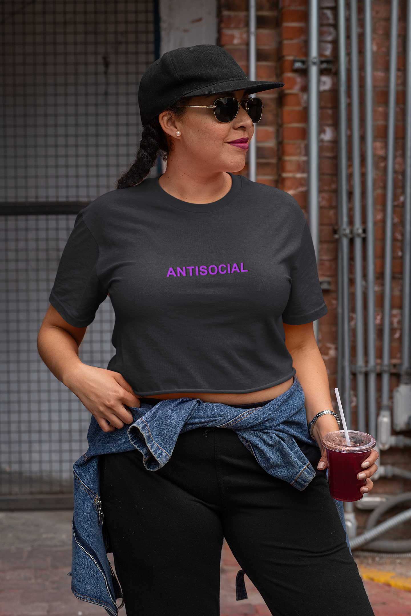 Antisocial Minimals Women Crop Top- FunkyTeesClub