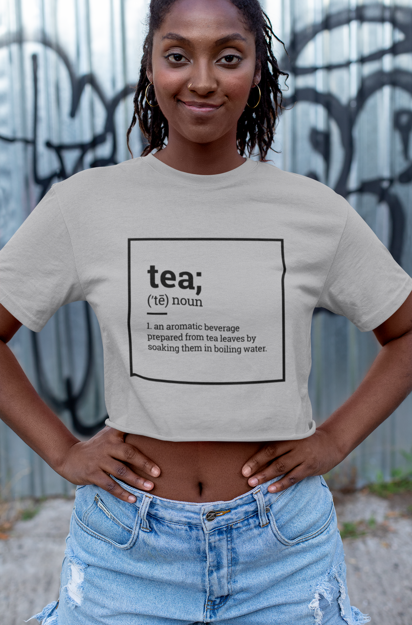Label pantry tea definition Women Crop Top- FunkyTeesClub