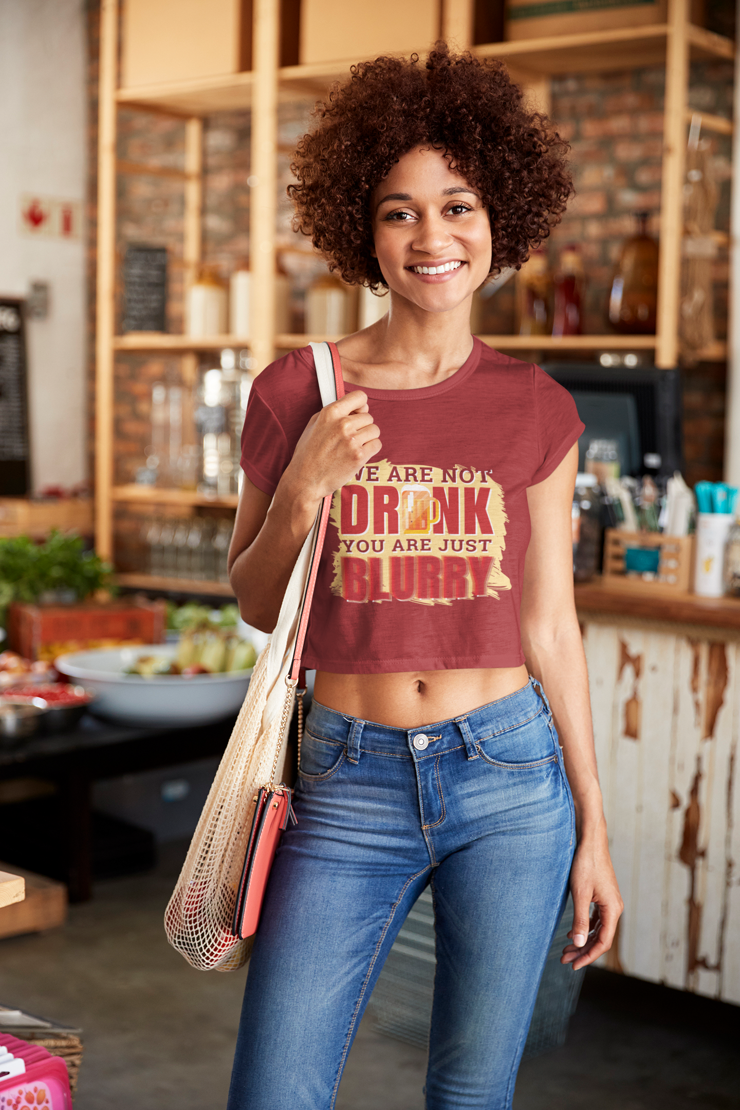 Not Drunk You Are Blurry Women Crop Top- FunkyTeesClub