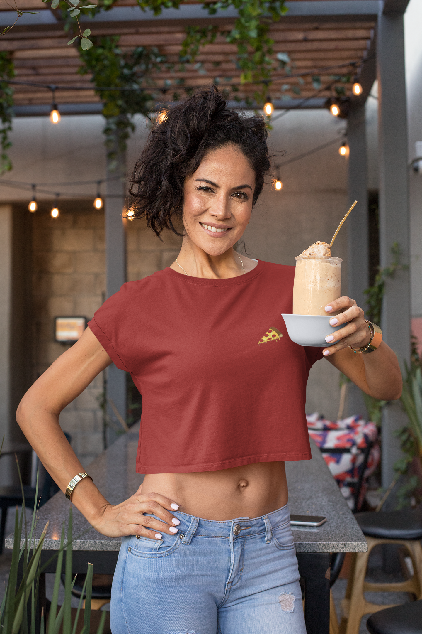 Pizza Minimals Women Crop Top- FunkyTeesClub