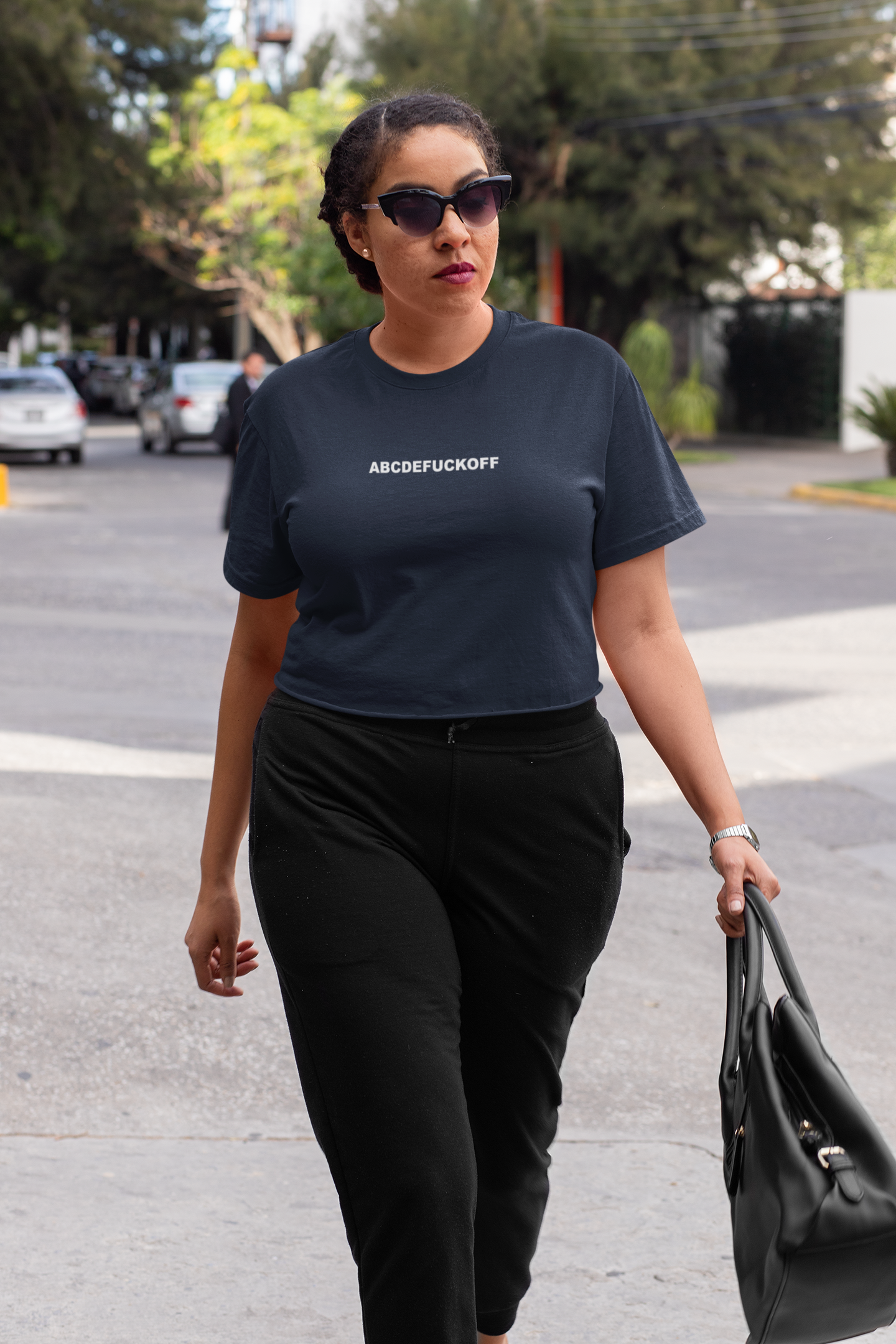 Abcde****off Quotes Women Crop Top- FunkyTeesClub