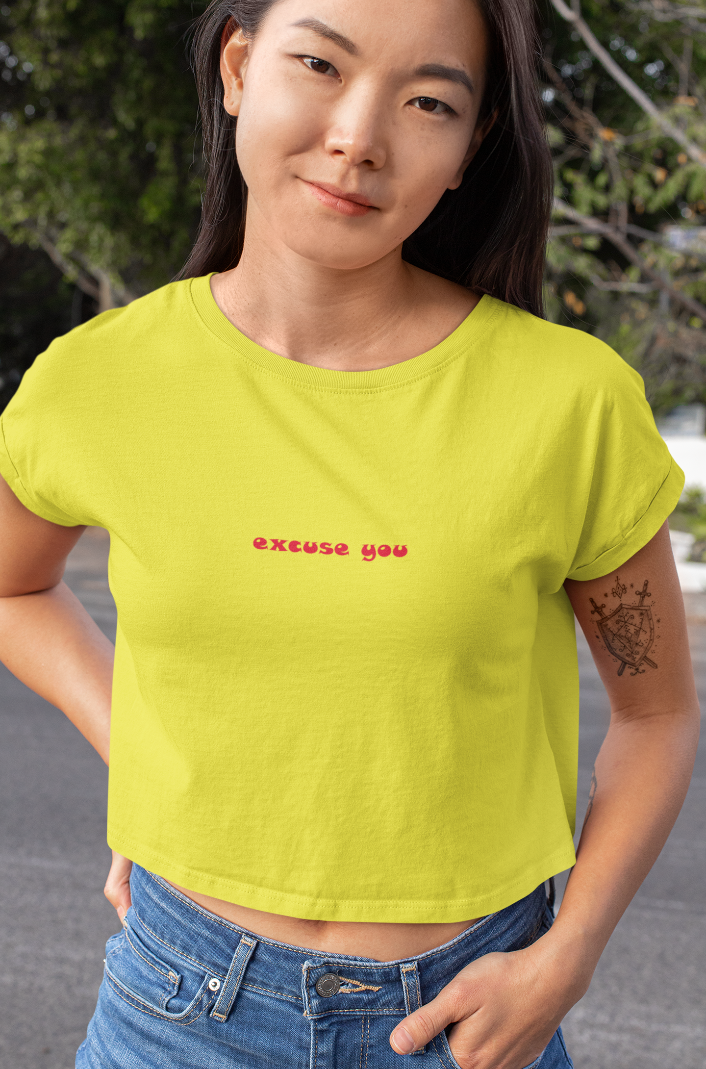 Excuse You Minimals Women Crop Top- FunkyTeesClub