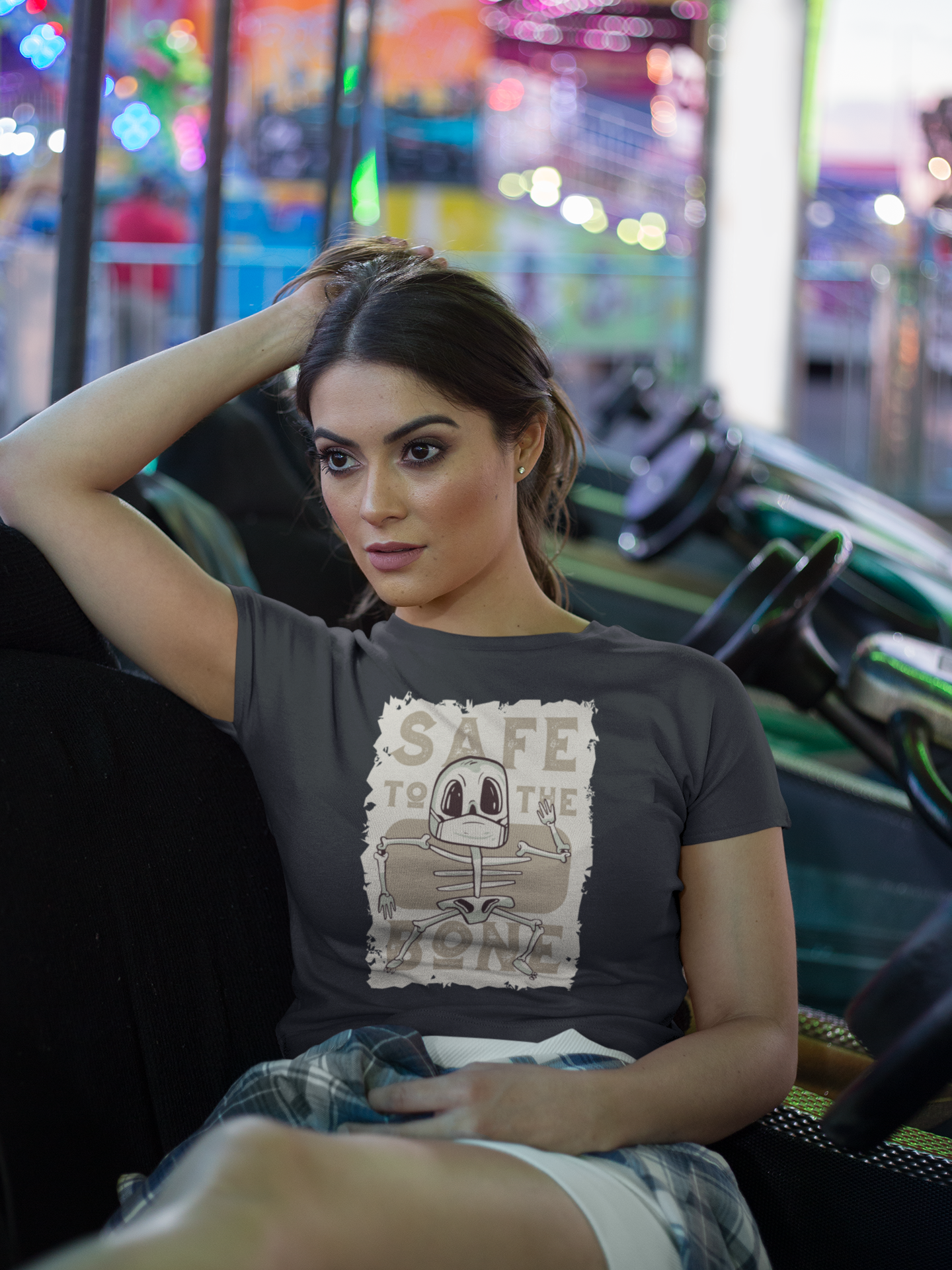 Skeleton Women Crop Top- FunkyTeesClub