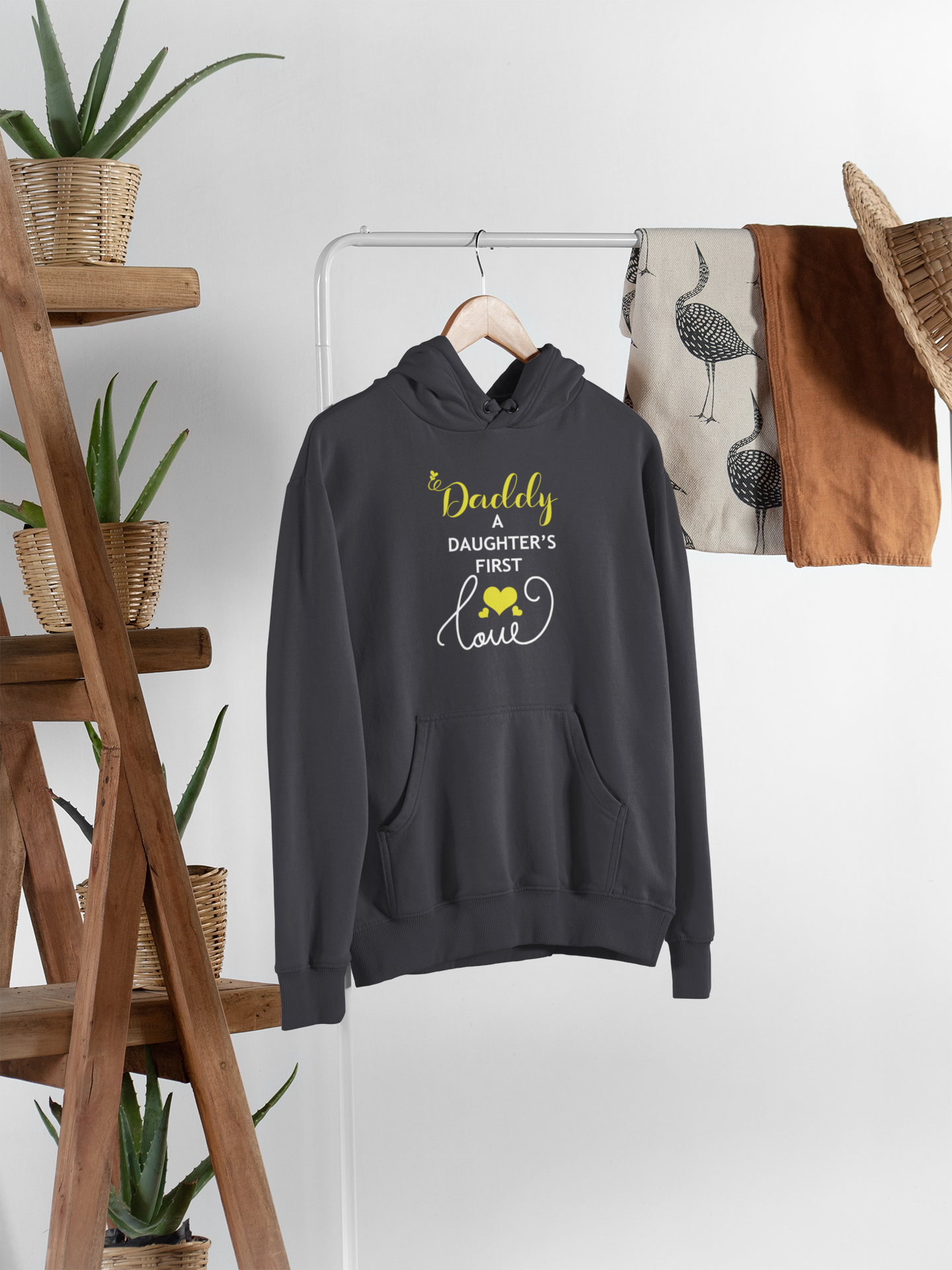 Daughters First Love Father and Daughter Black Matching Hoodies- FunkyTeesClub