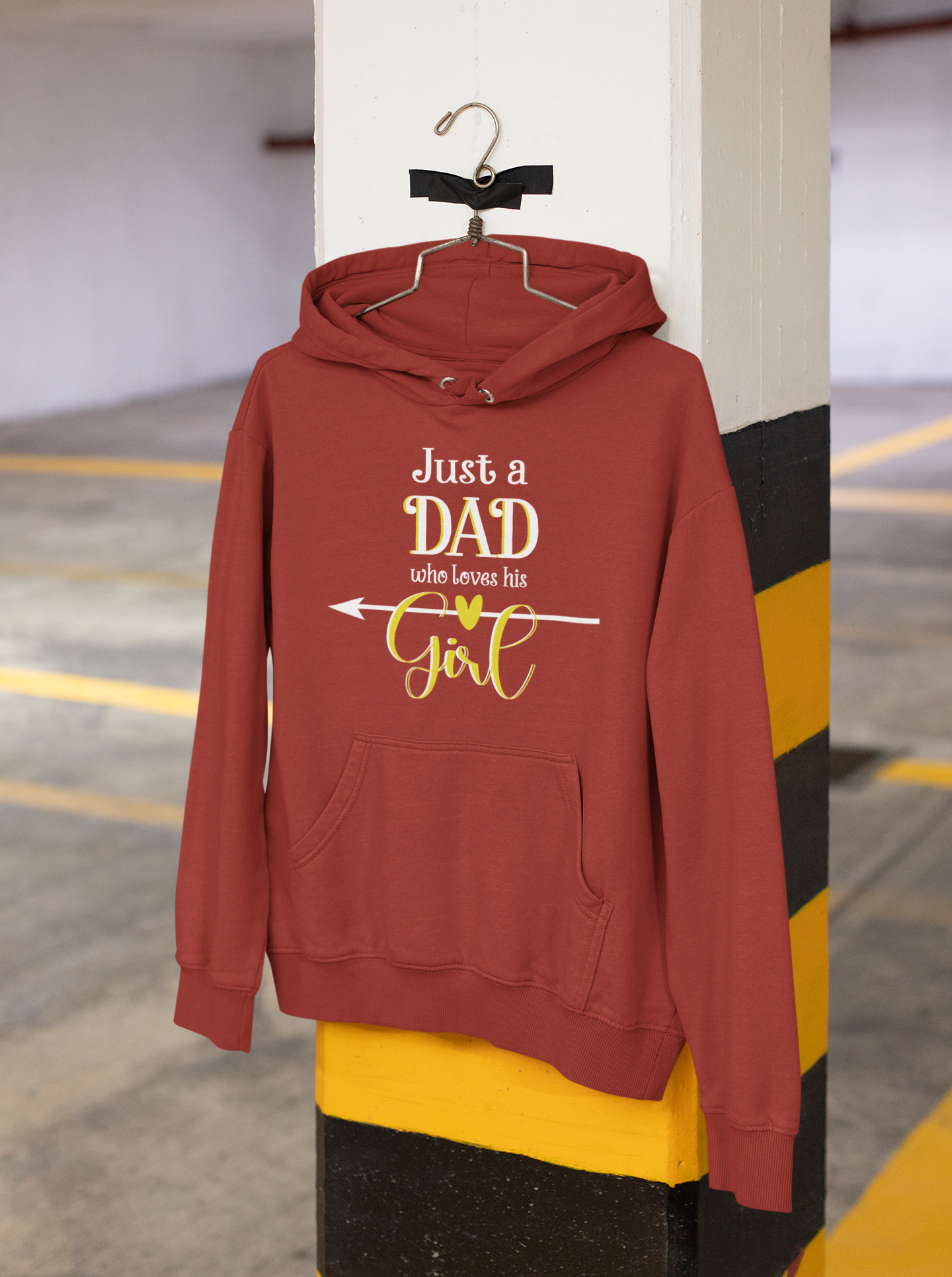 Just A Girl Who Loves His Dad Father and Daughter Red Matching Hoodies- FunkyTeesClub