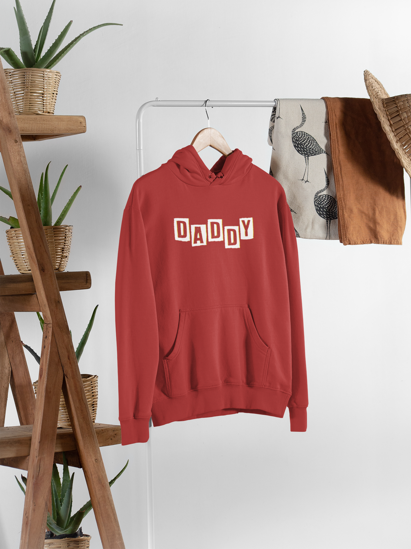 Daddy Father and Daughter Red Matching Hoodies- FunkyTeesClub