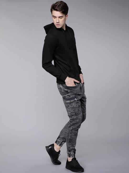 Plain black Hoodie Sweatshirt -FunkyTeesClub