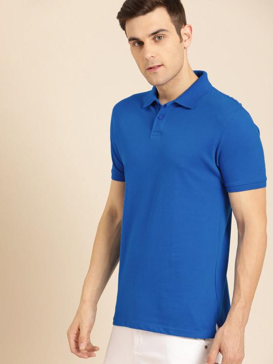 Plain Royal Blue Polo T-Shirt-FunkyTeesClub